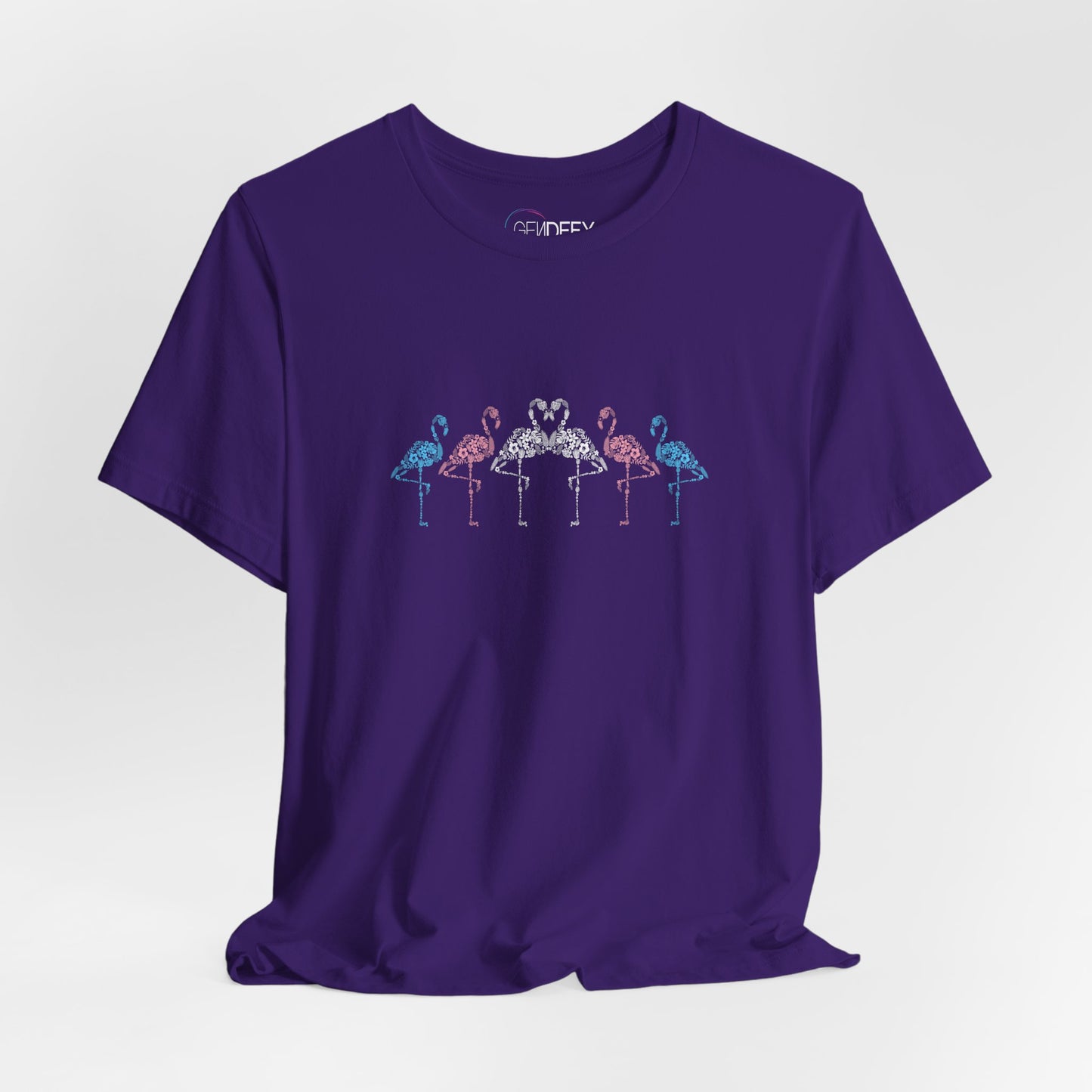 Transgender Pride Floral Flamingos | T-Shirt