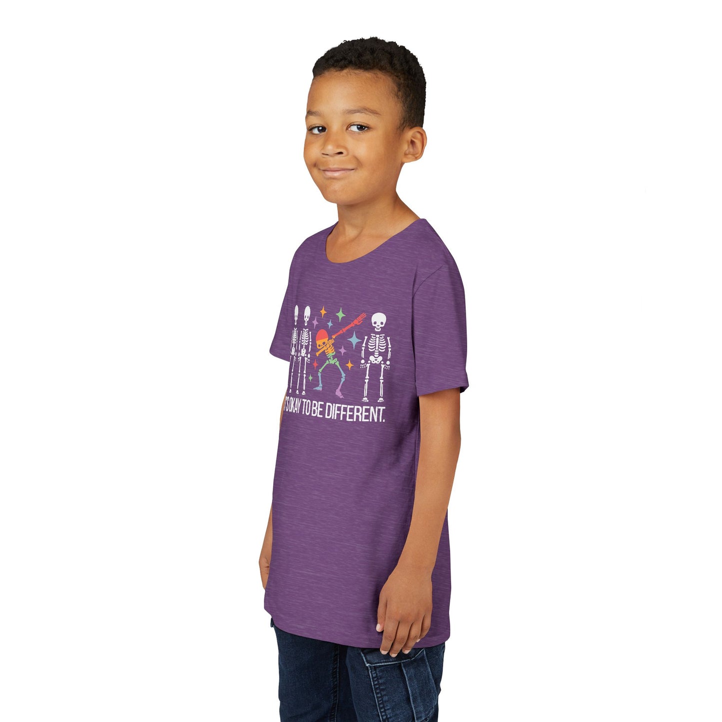 Unique Youth Tee: It's Okay to Be Different, Kids Shirt, Halloween Top, Celebration T-Shirt, Gift for Individuality