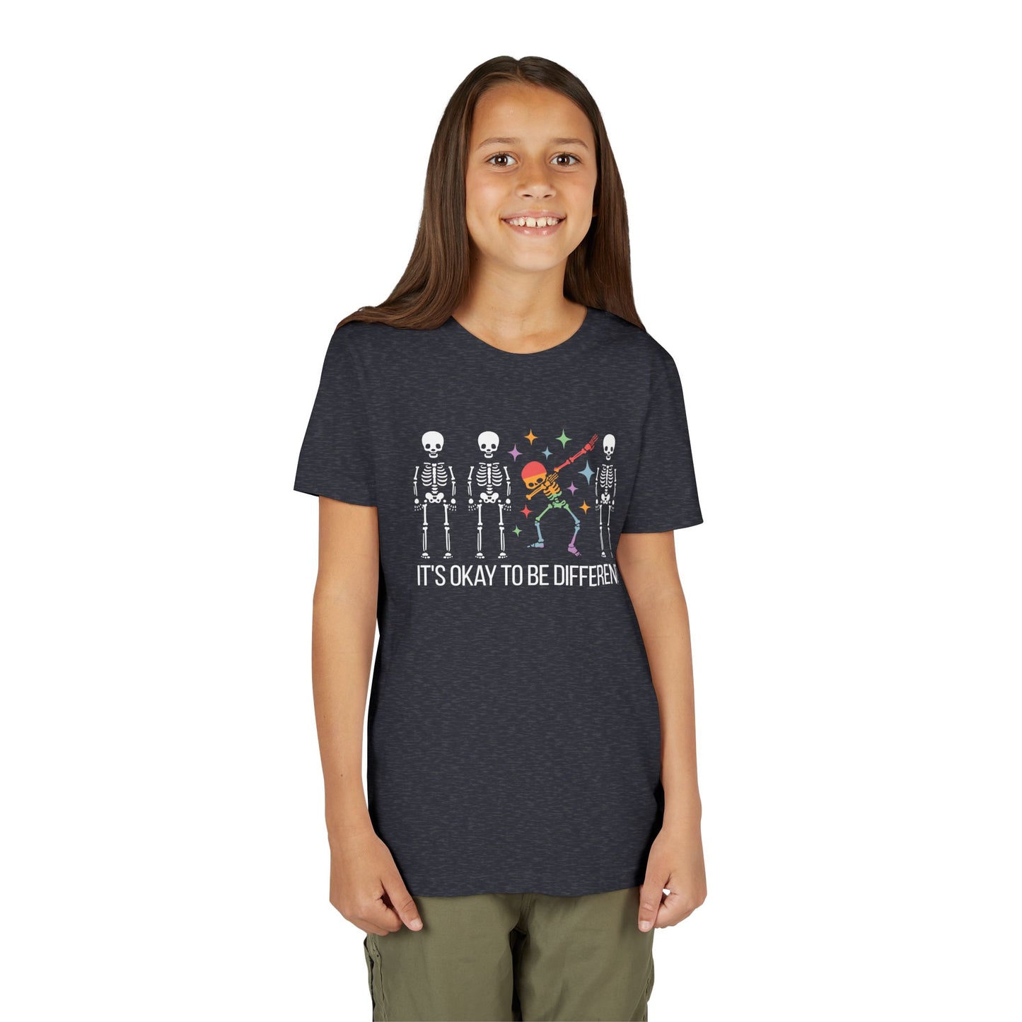 Unique Youth Tee: It's Okay to Be Different, Kids Shirt, Halloween Top, Celebration T-Shirt, Gift for Individuality