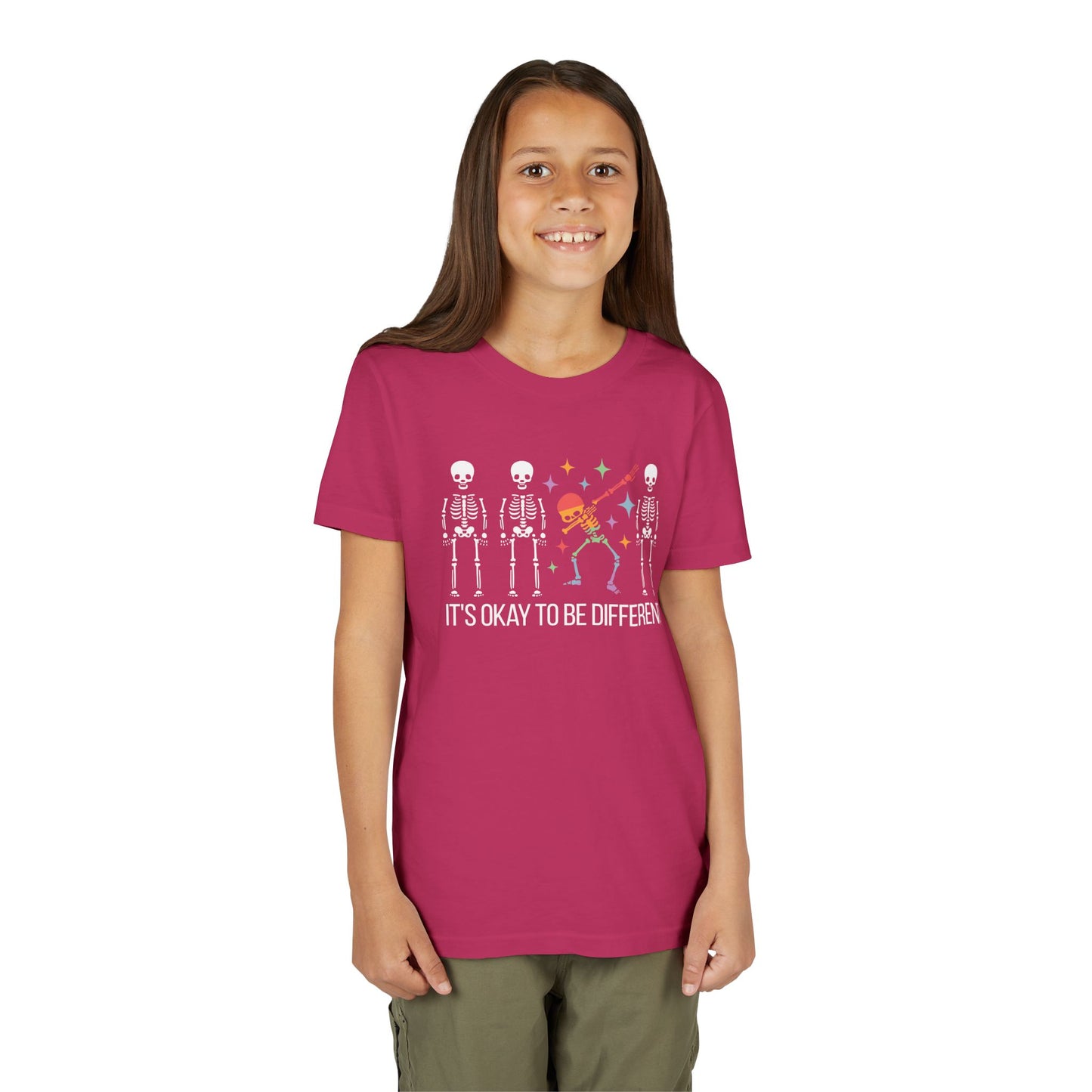 Unique Youth Tee: It's Okay to Be Different, Kids Shirt, Halloween Top, Celebration T-Shirt, Gift for Individuality