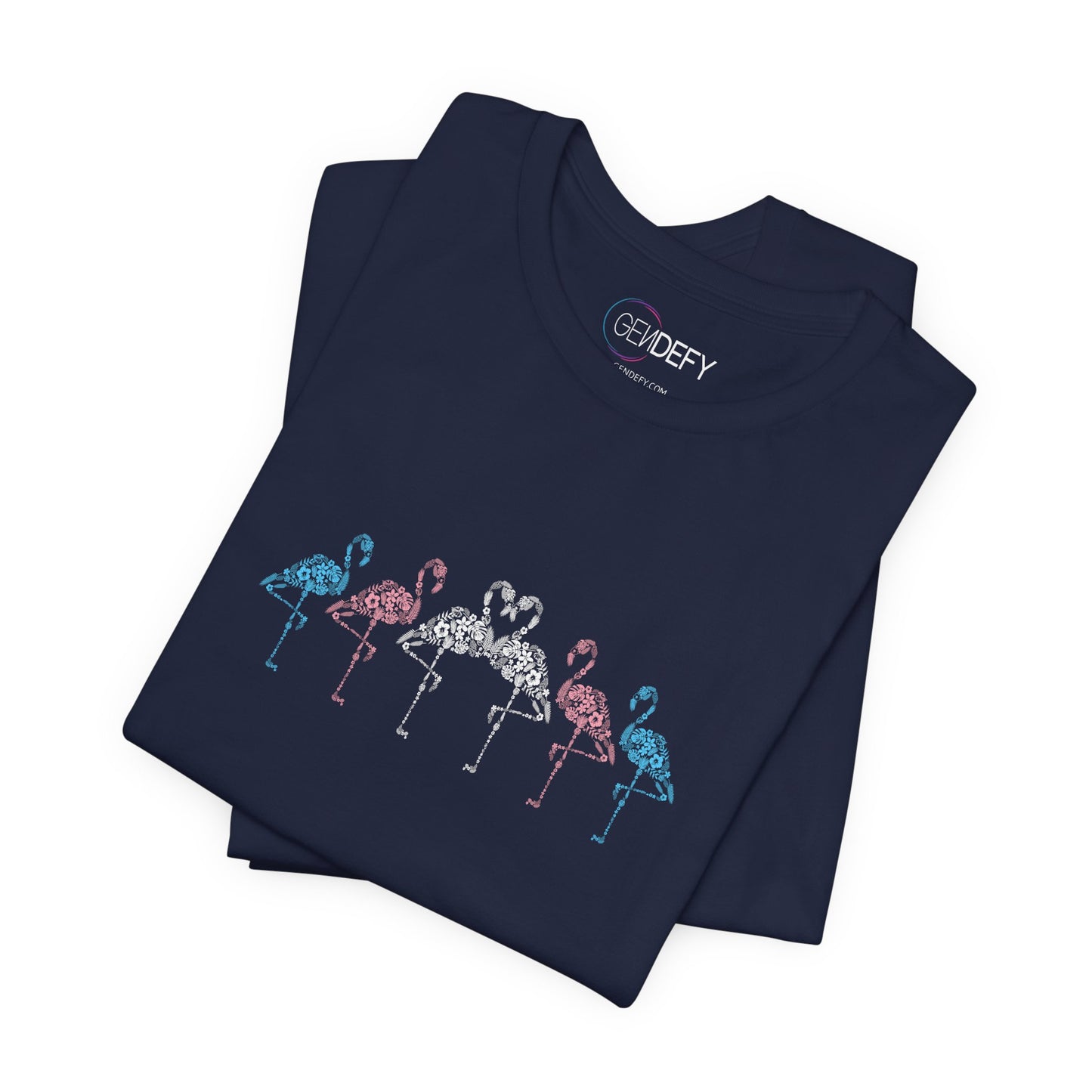 Transgender Pride Floral Flamingos | T-Shirt