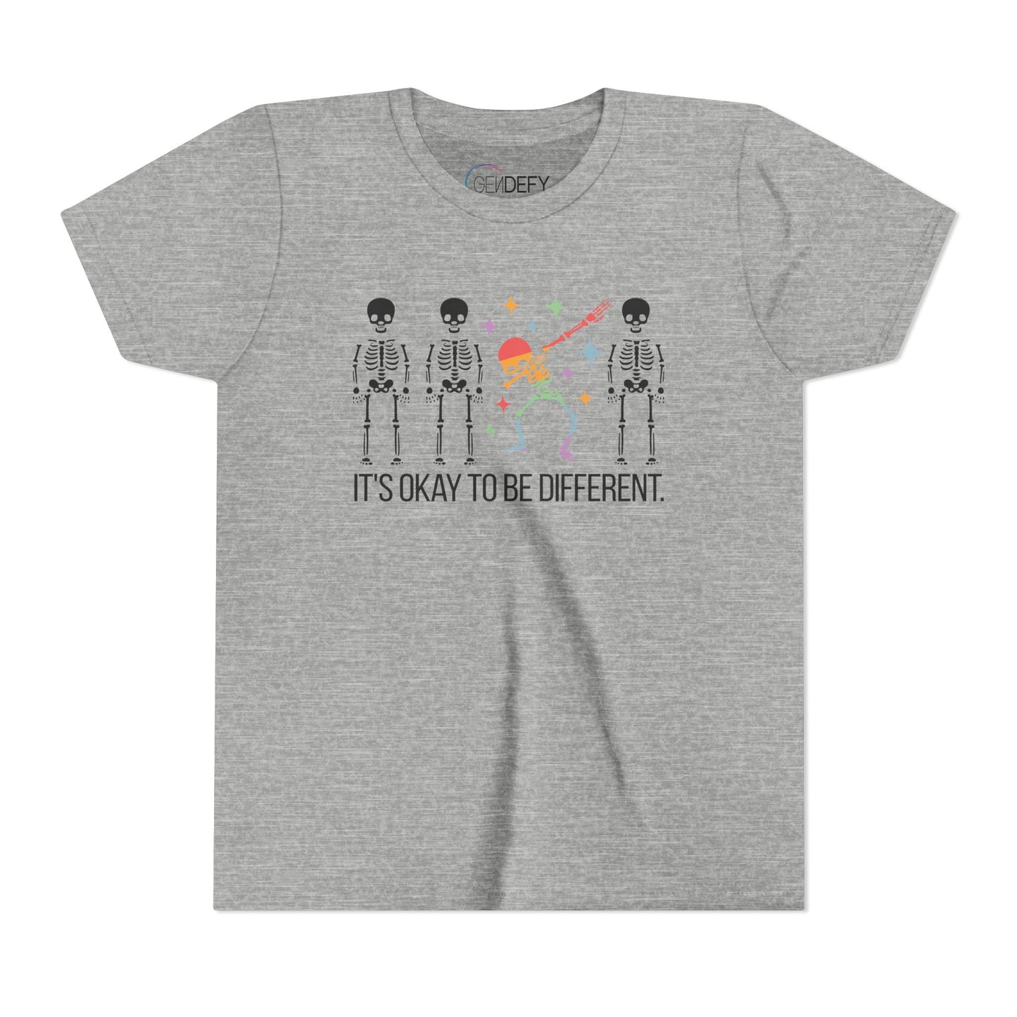 Unique Youth Tee: It's Okay to Be Different, Kids Shirt, Halloween Top, Celebration T-Shirt, Gift for Individuality