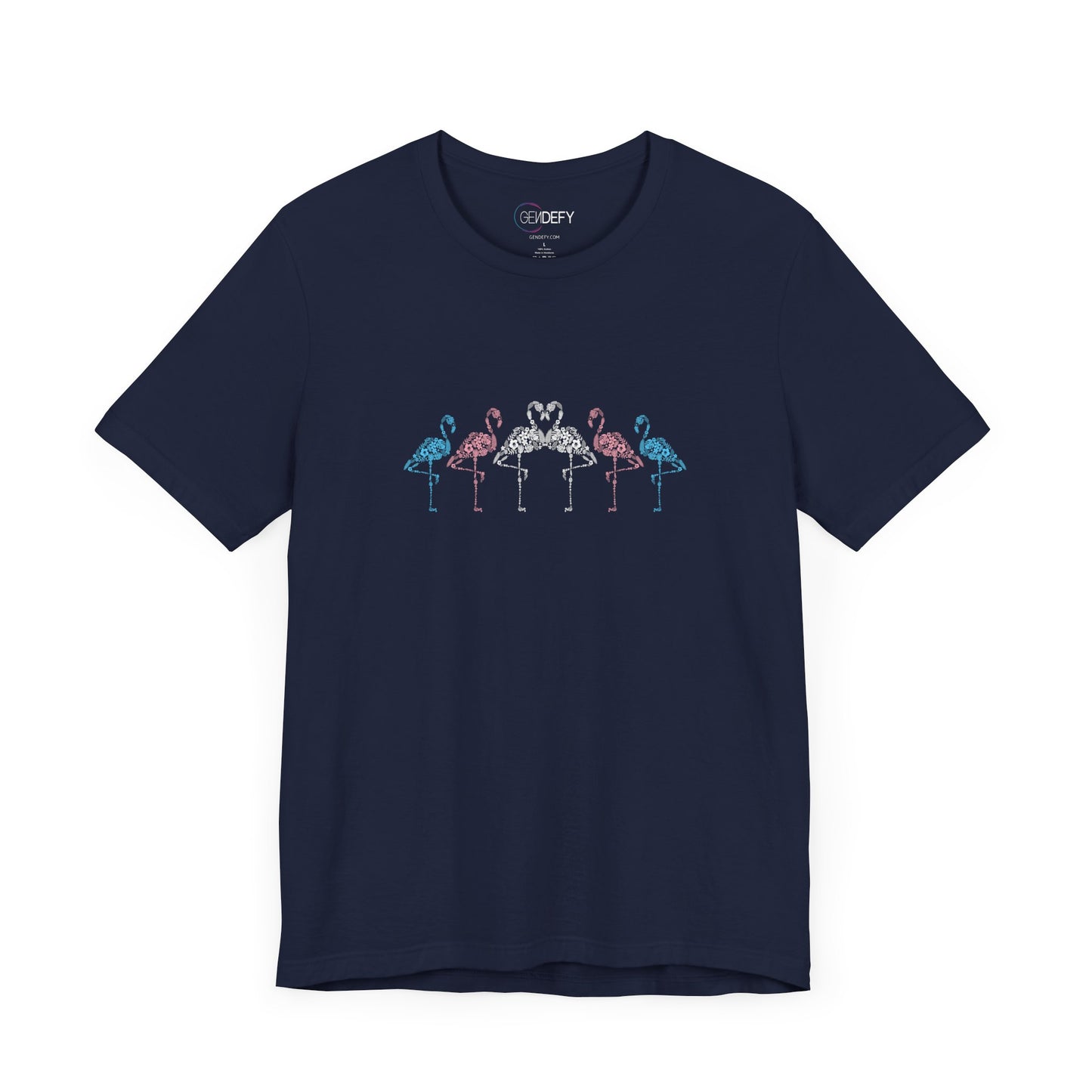 Transgender Pride Floral Flamingos | T-Shirt