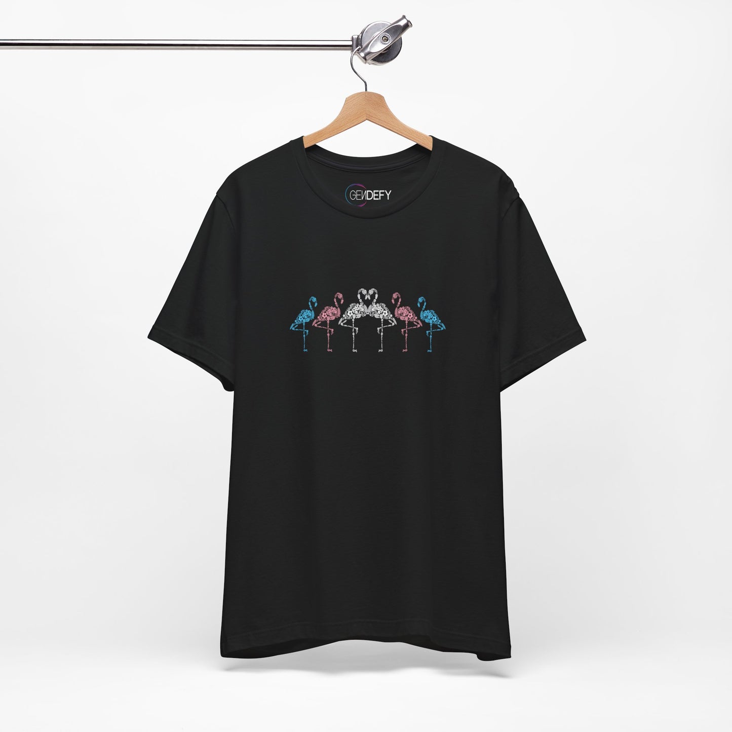 Transgender Pride Floral Flamingos | T-Shirt