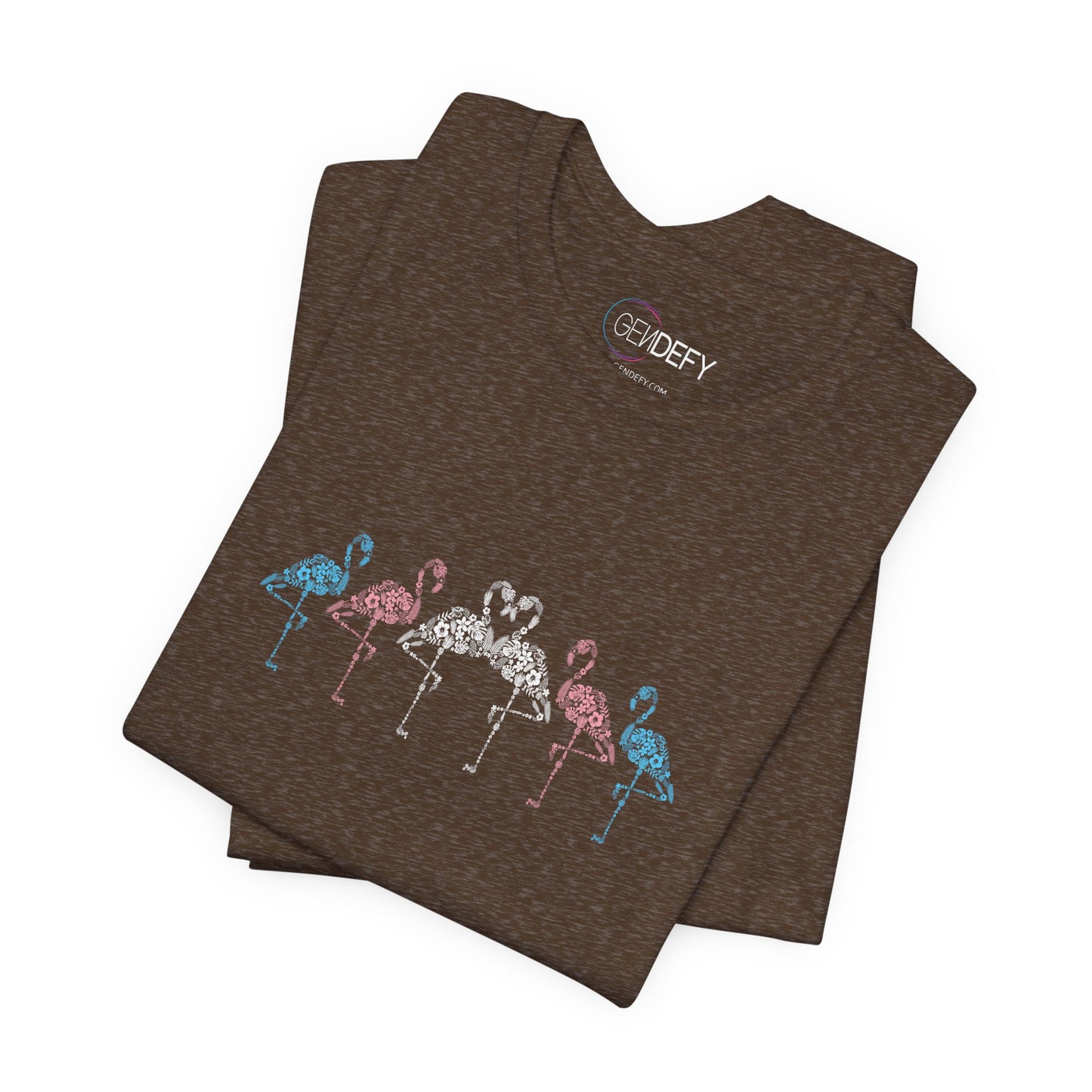 Transgender Pride Floral Flamingos | T-Shirt