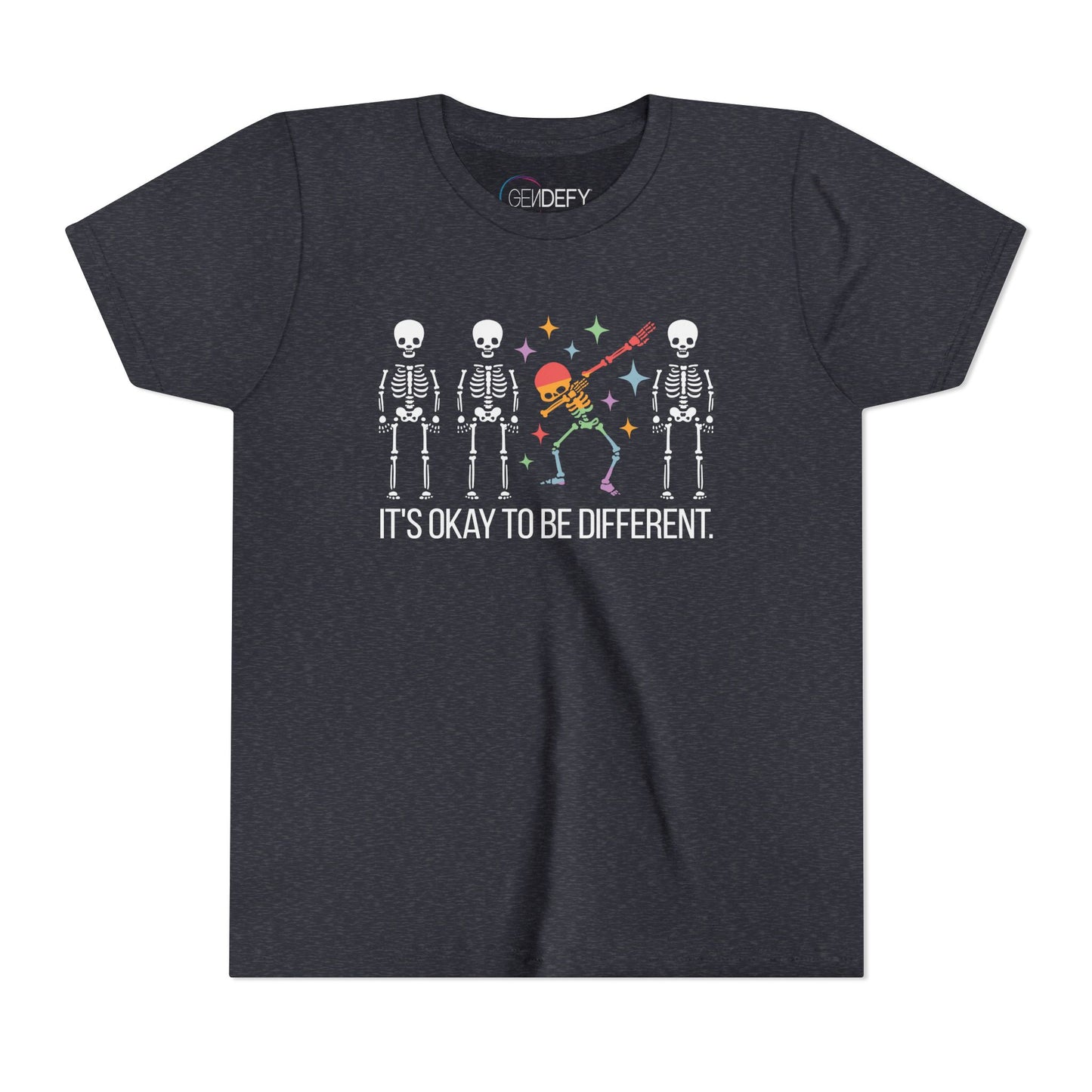 Unique Youth Tee: It's Okay to Be Different, Kids Shirt, Halloween Top, Celebration T-Shirt, Gift for Individuality