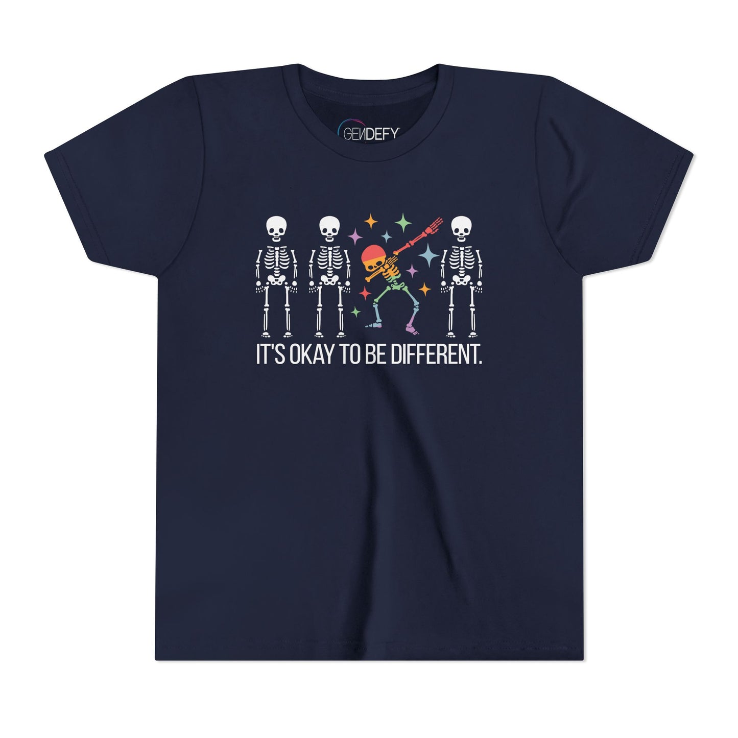 Unique Youth Tee: It's Okay to Be Different, Kids Shirt, Halloween Top, Celebration T-Shirt, Gift for Individuality