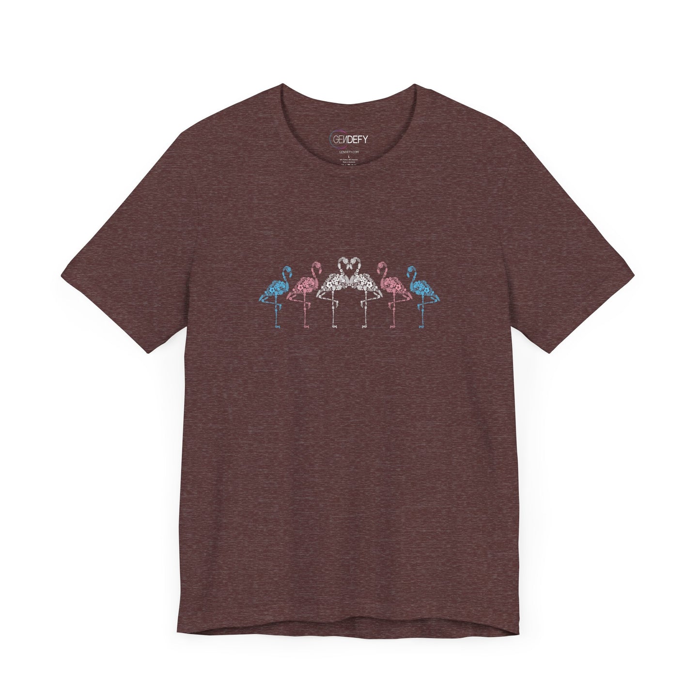 Transgender Pride Floral Flamingos | T-Shirt