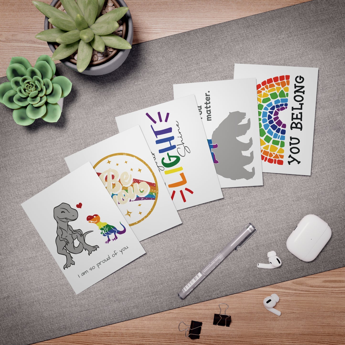 5-Pack of Unique & Uplifting LGBTQ+ Greeting Cards | Gendefy