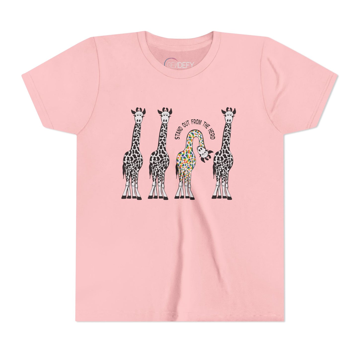 Stand Out From the Herd Rainbow Giraffe | Youth Shirt