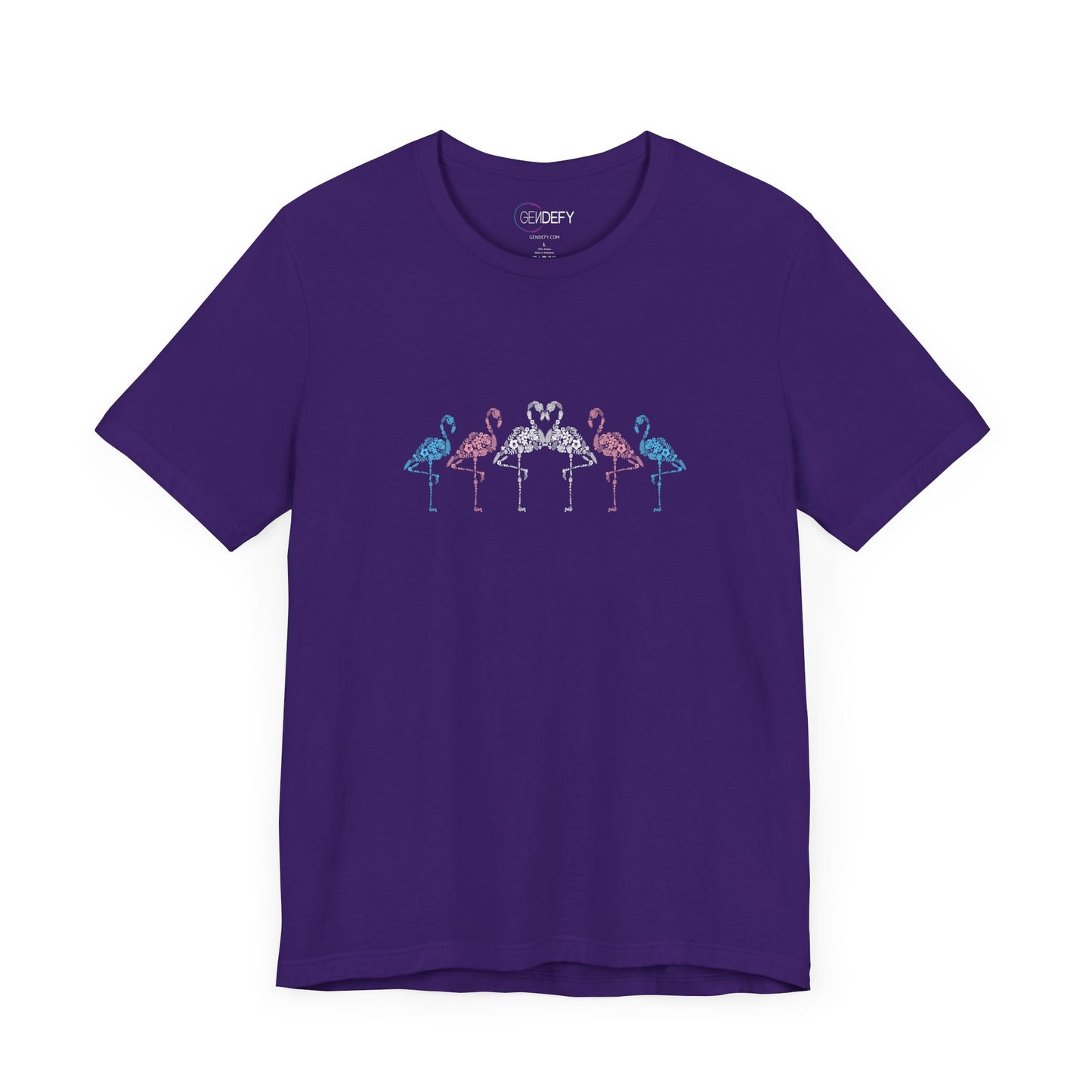 Transgender Pride Floral Flamingos | T-Shirt