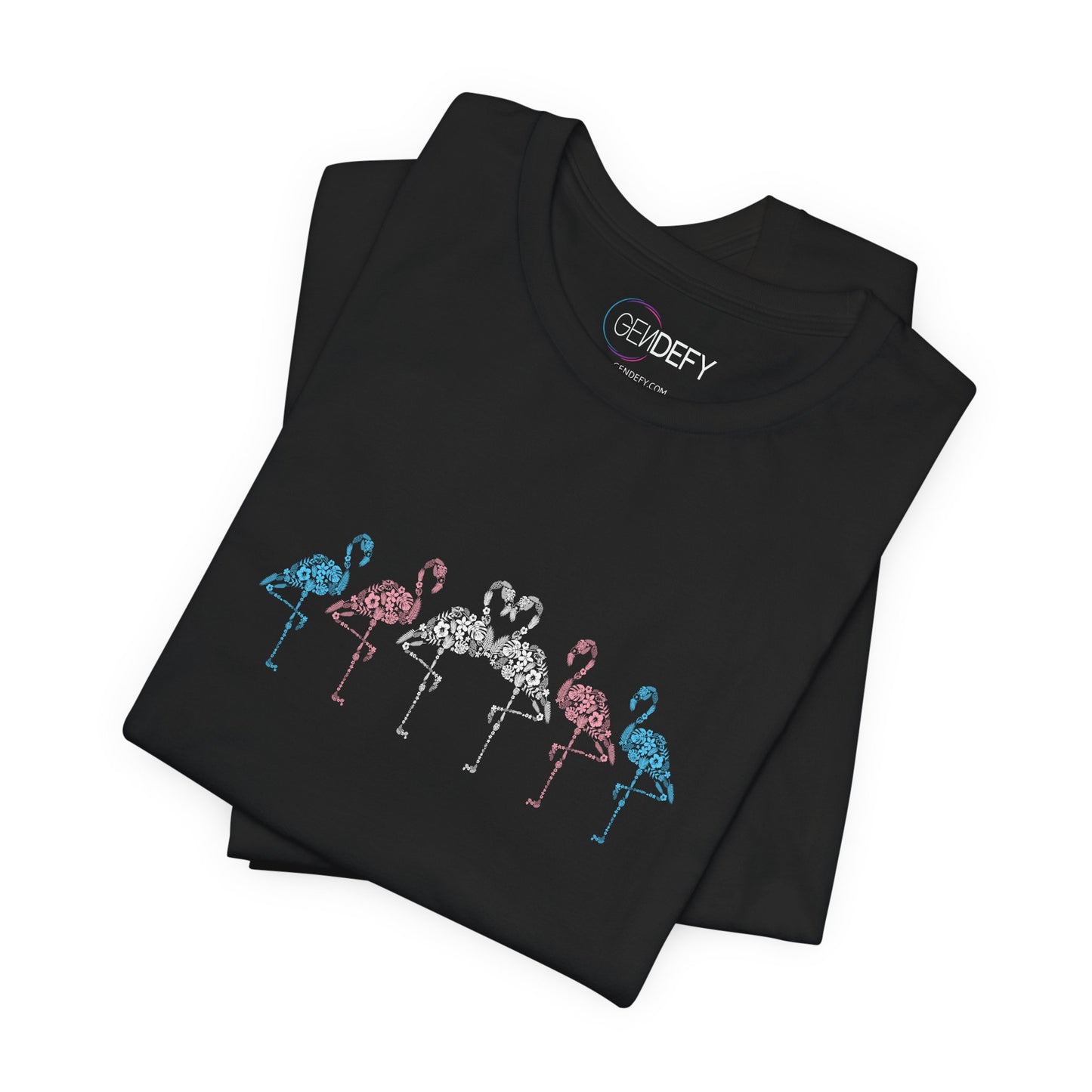 Transgender Pride Floral Flamingos | T-Shirt