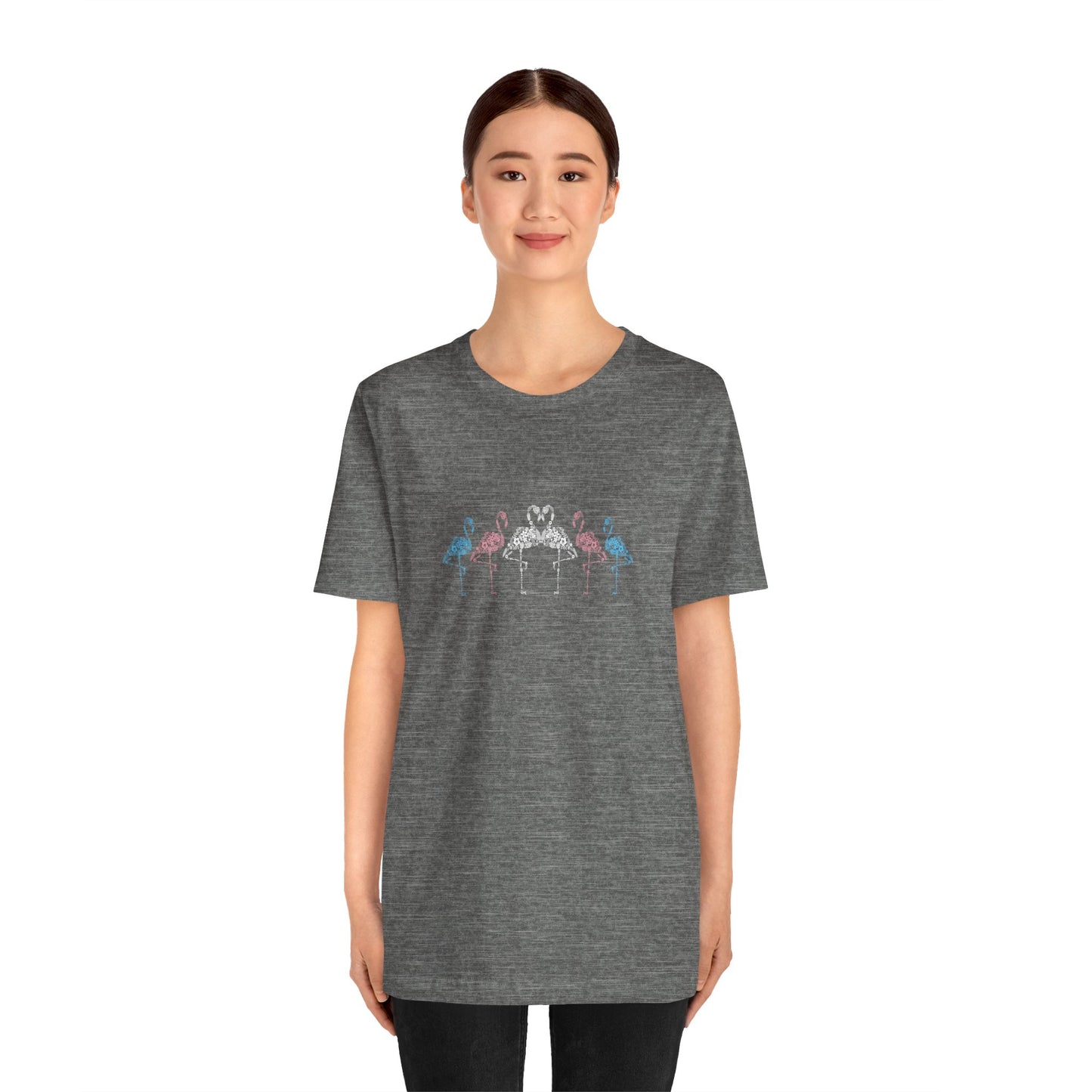 Transgender Pride Floral Flamingos | T-Shirt