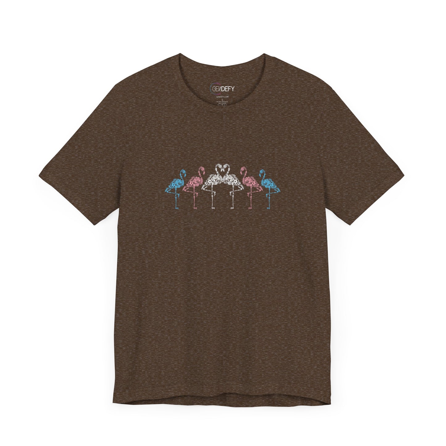 Transgender Pride Floral Flamingos | T-Shirt