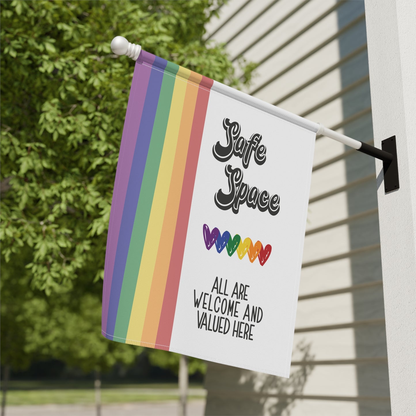Safe Space: All Are Welcome and Valued Here | Garden & House Banner