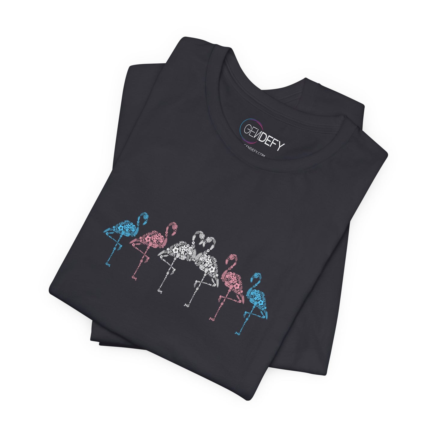 Transgender Pride Floral Flamingos | T-Shirt