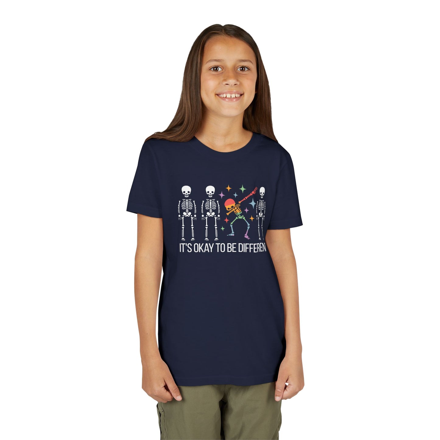 Unique Youth Tee: It's Okay to Be Different, Kids Shirt, Halloween Top, Celebration T-Shirt, Gift for Individuality