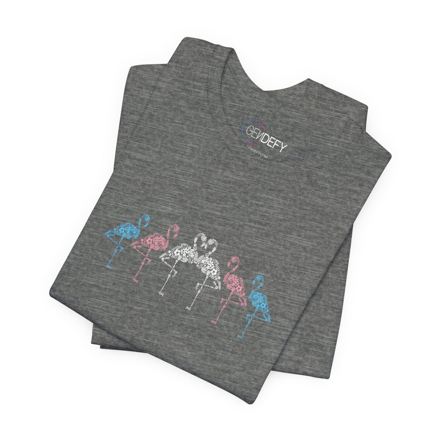 Transgender Pride Floral Flamingos | T-Shirt