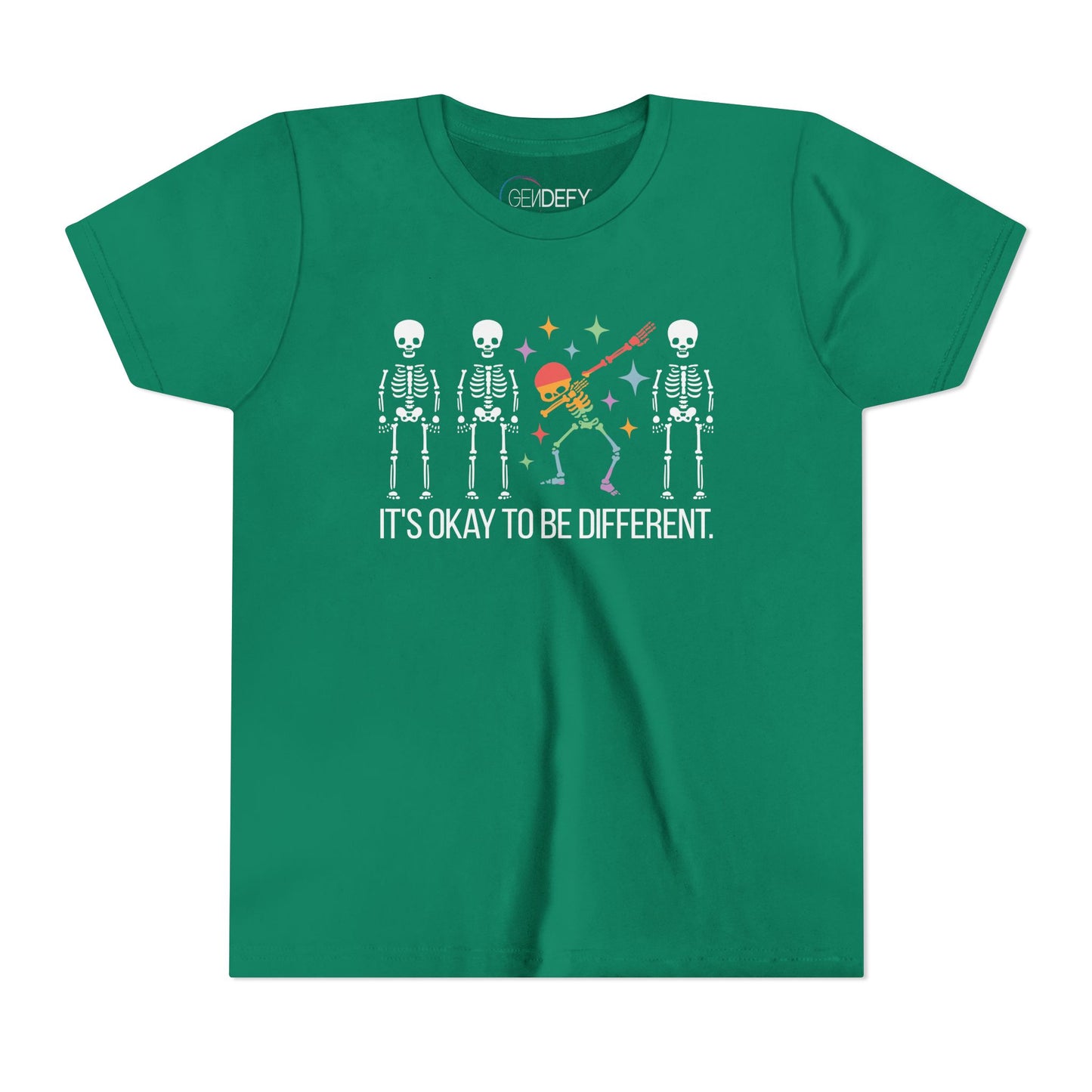 Unique Youth Tee: It's Okay to Be Different, Kids Shirt, Halloween Top, Celebration T-Shirt, Gift for Individuality
