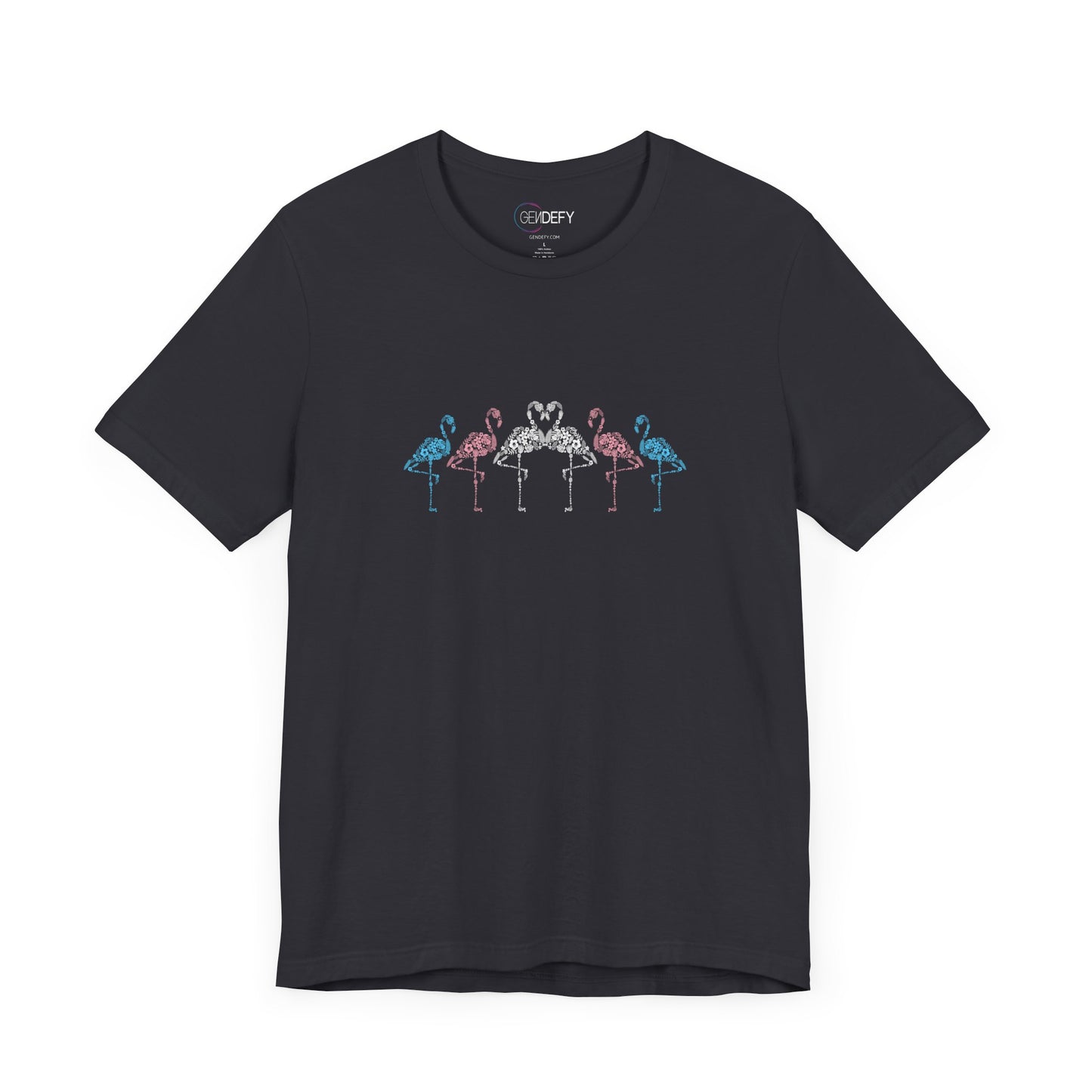 Transgender Pride Floral Flamingos | T-Shirt