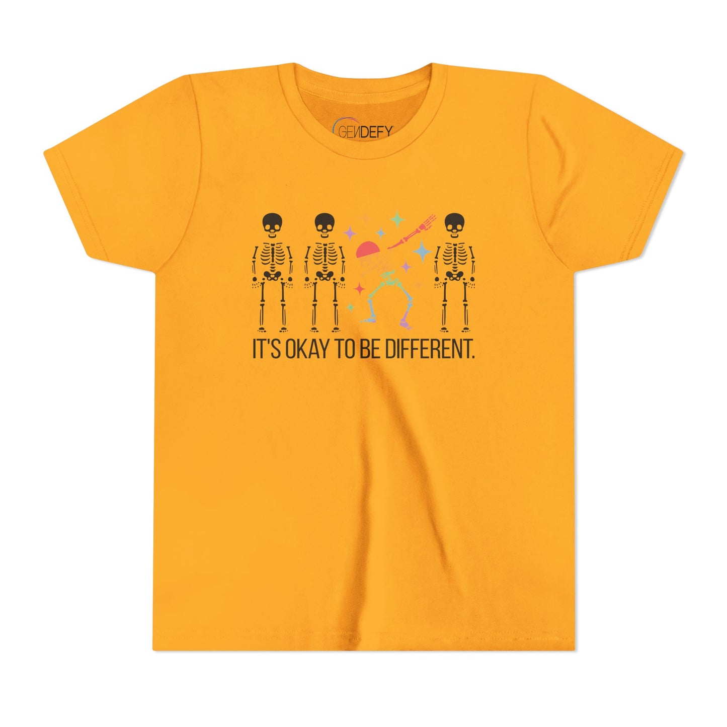 Unique Youth Tee: It's Okay to Be Different, Kids Shirt, Halloween Top, Celebration T-Shirt, Gift for Individuality