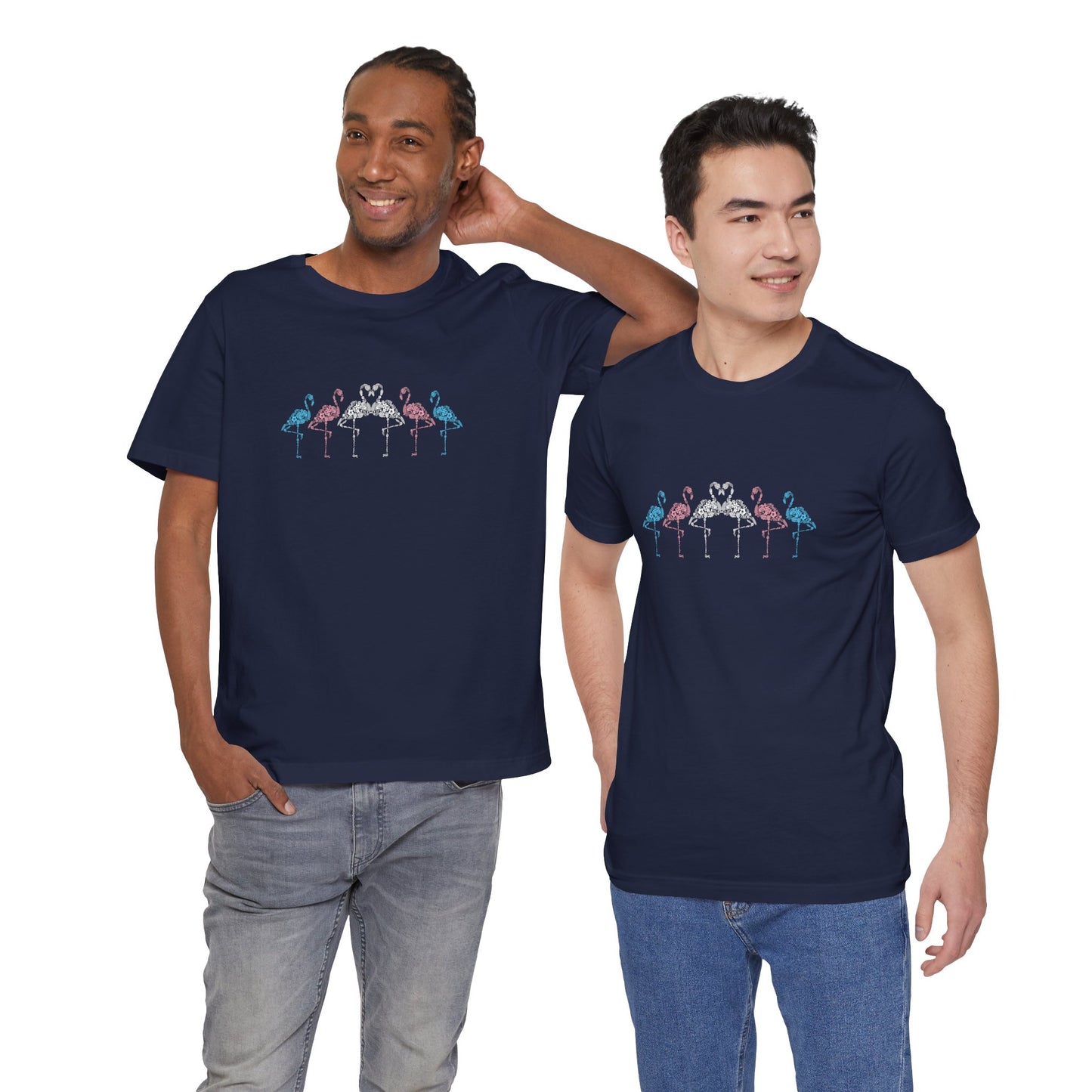 Transgender Pride Floral Flamingos | T-Shirt