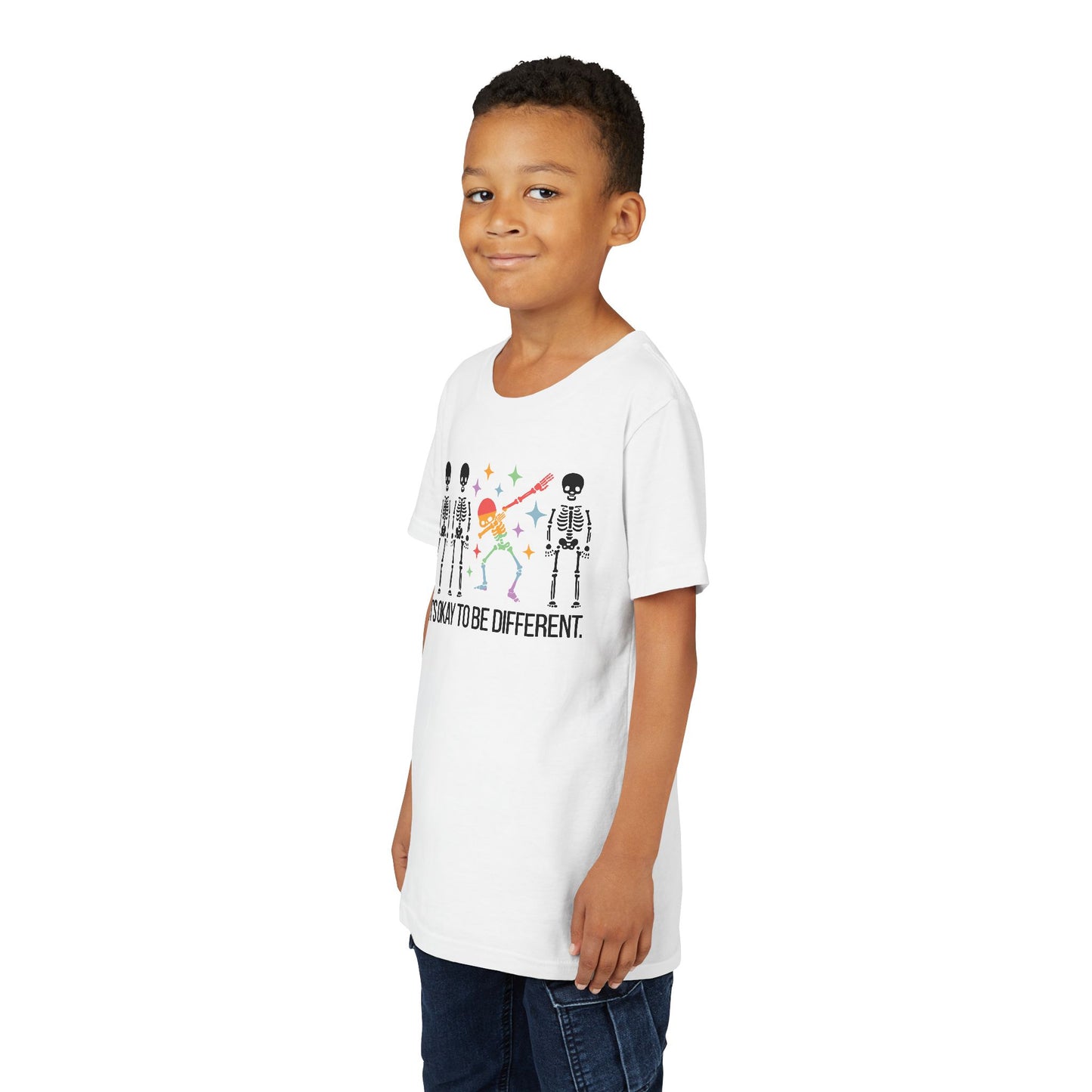 Unique Youth Tee: It's Okay to Be Different, Kids Shirt, Halloween Top, Celebration T-Shirt, Gift for Individuality