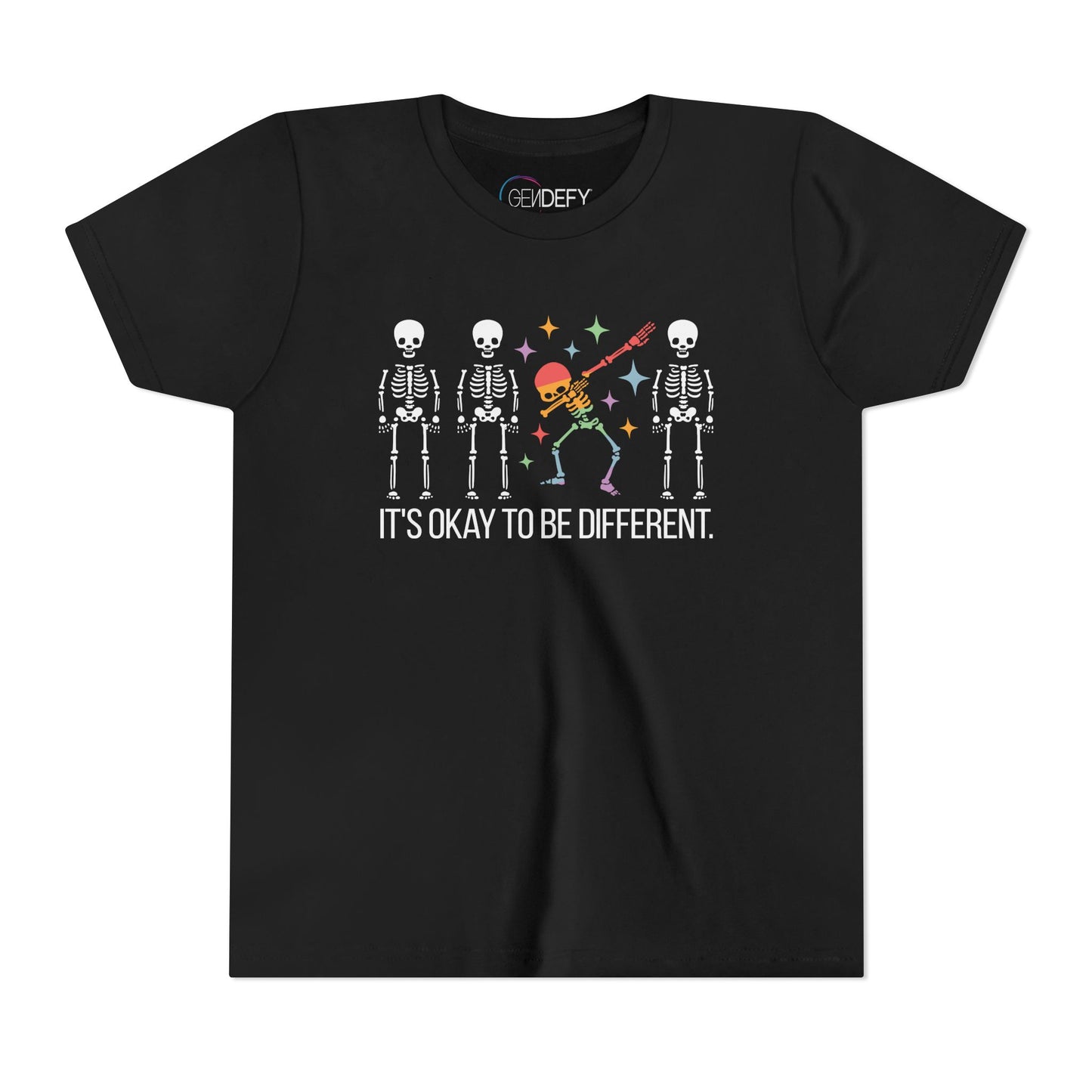 Unique Youth Tee: It's Okay to Be Different, Kids Shirt, Halloween Top, Celebration T-Shirt, Gift for Individuality