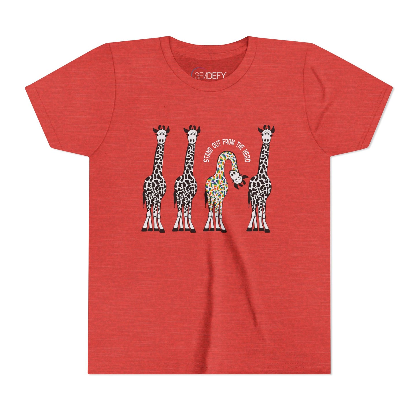 Stand Out From the Herd Rainbow Giraffe | Youth Shirt