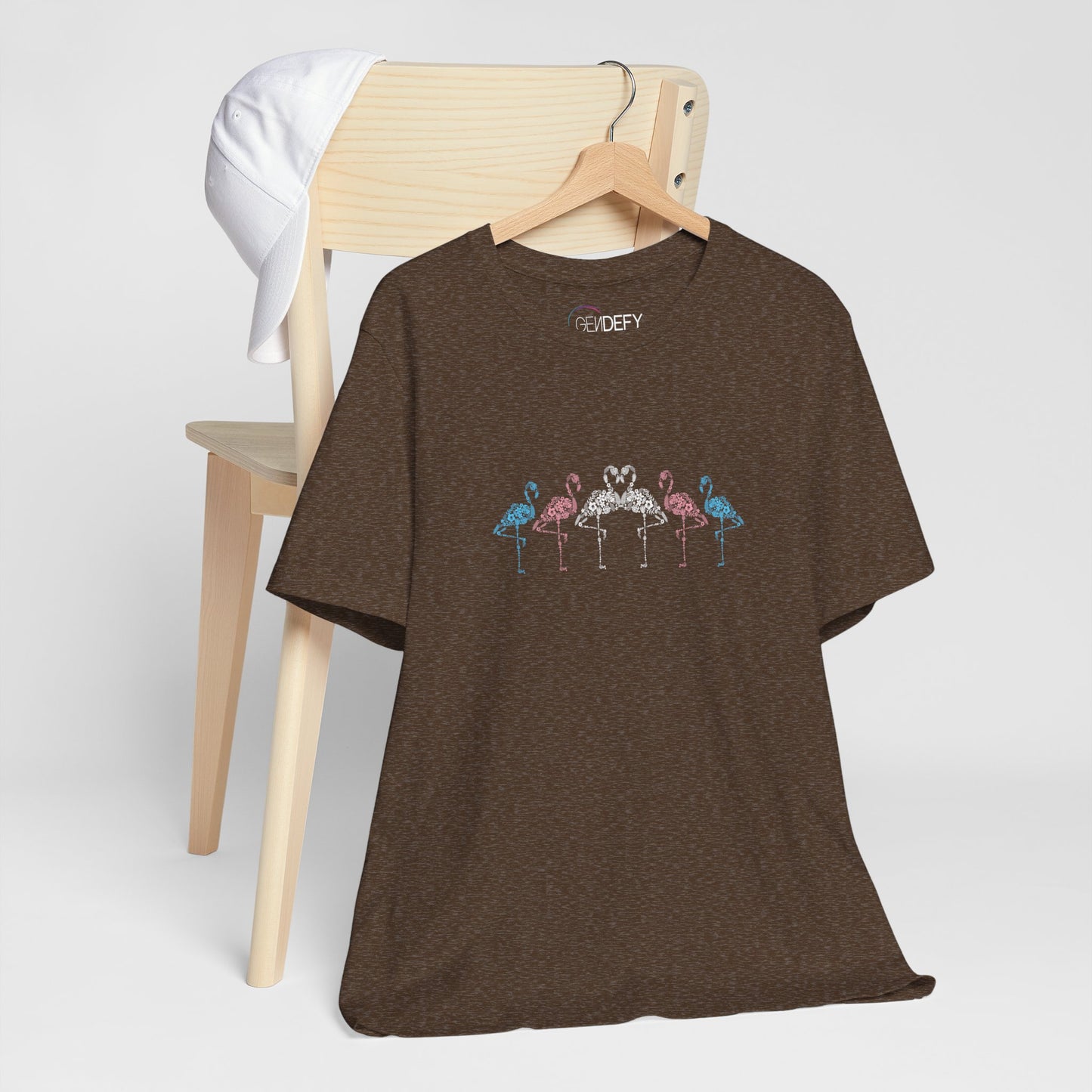 Transgender Pride Floral Flamingos | T-Shirt