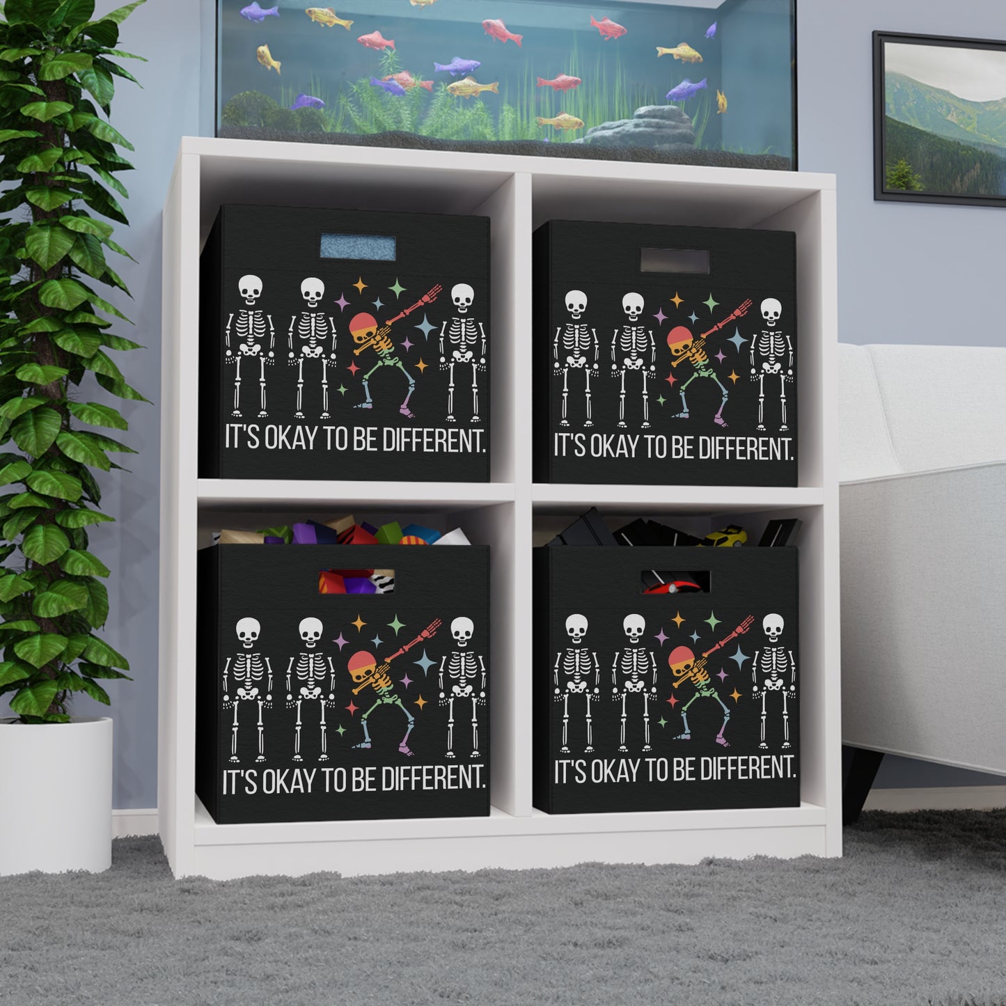 It’s OK to Be Different Dancing Skeletons | Felt Storage Cube