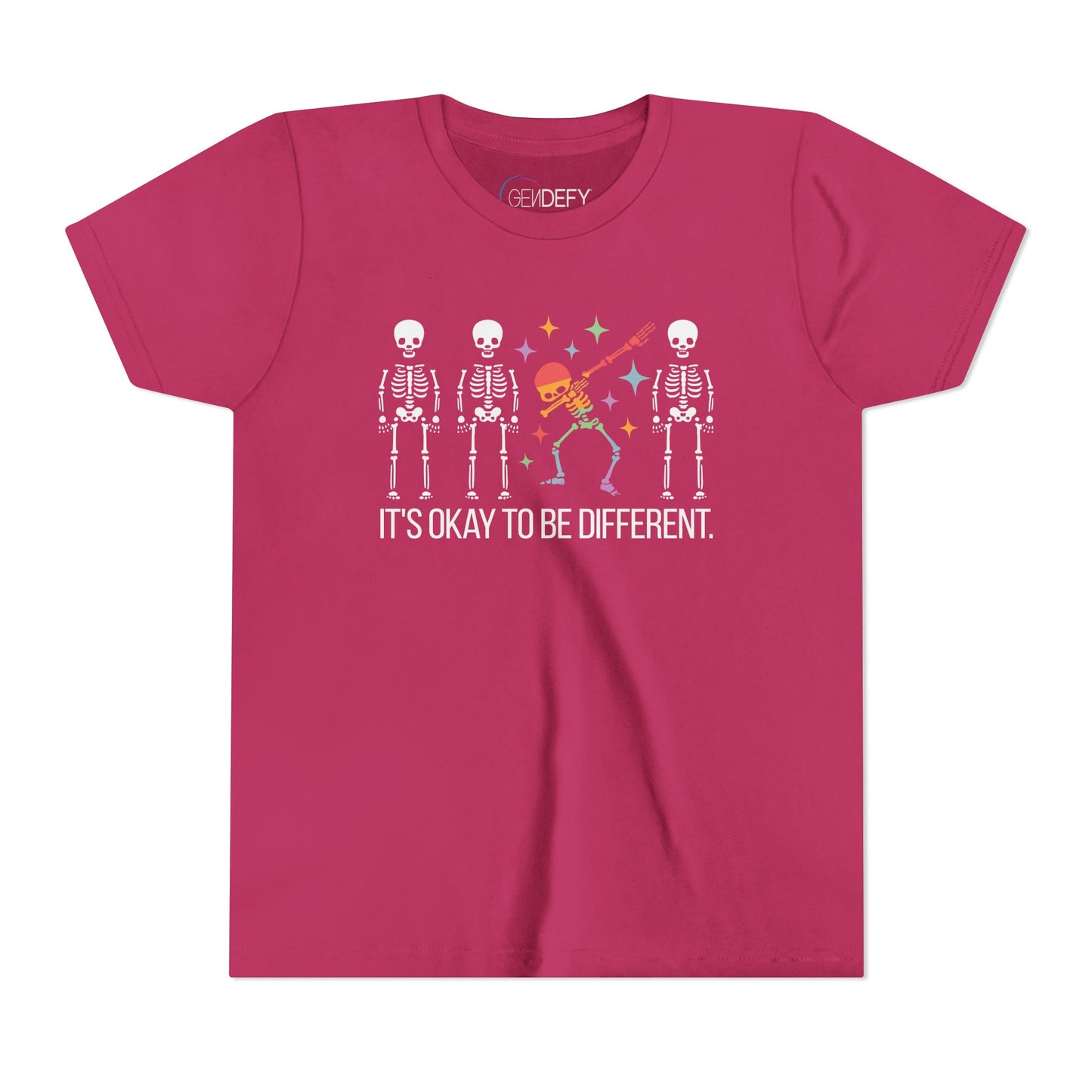 Unique Youth Tee: It's Okay to Be Different, Kids Shirt, Halloween Top, Celebration T-Shirt, Gift for Individuality
