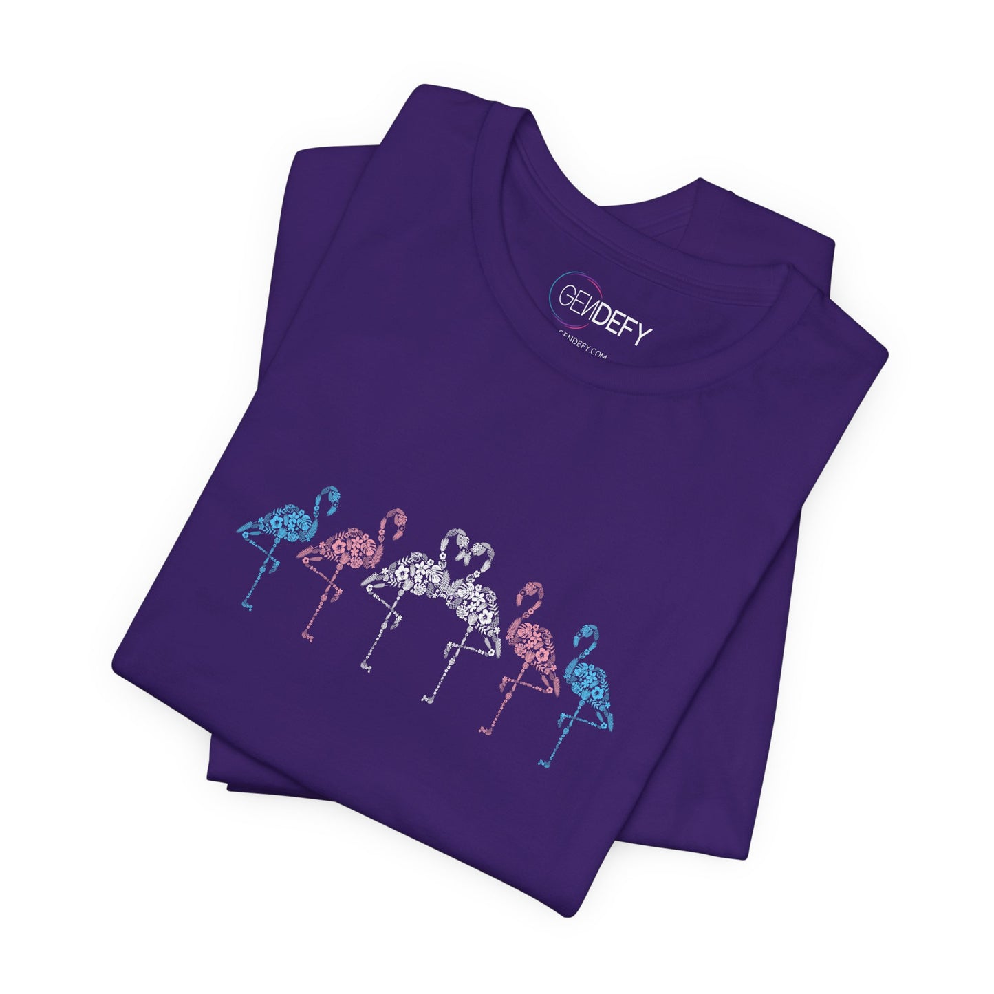 Transgender Pride Floral Flamingos | T-Shirt