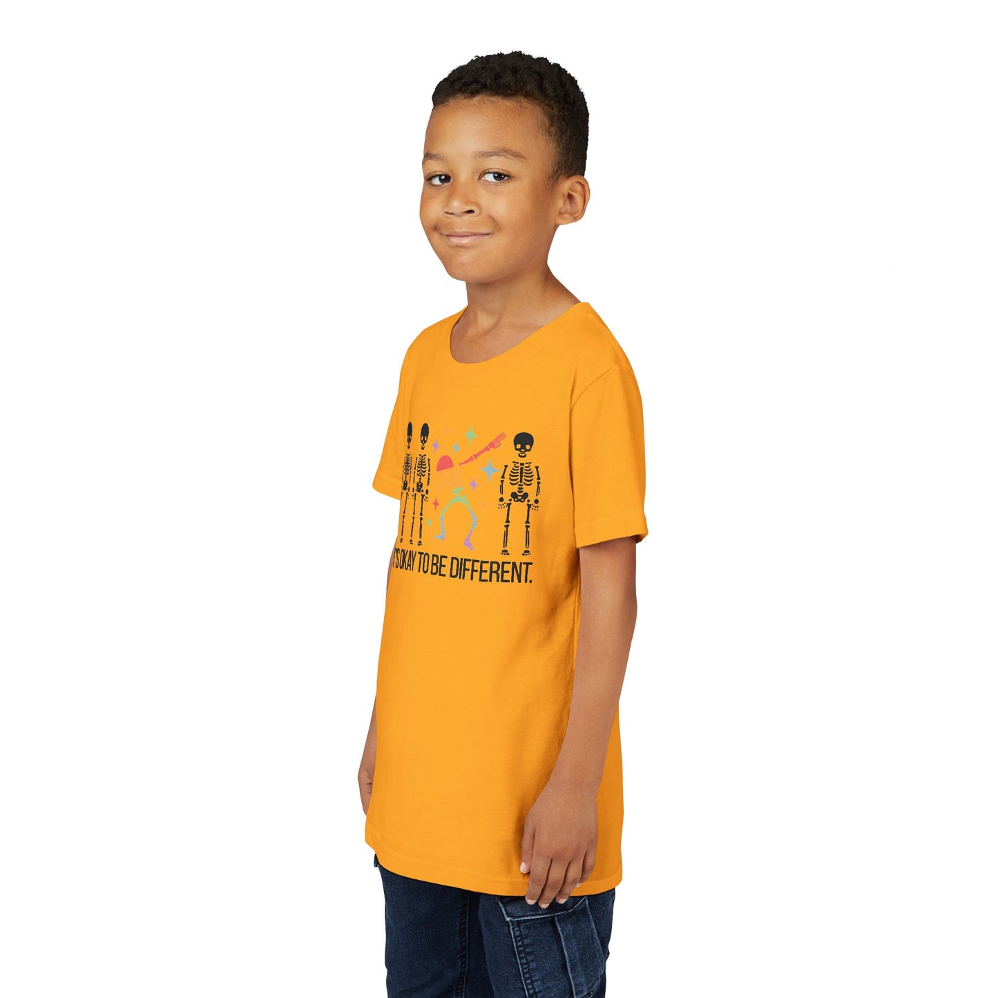 Unique Youth Tee: It's Okay to Be Different, Kids Shirt, Halloween Top, Celebration T-Shirt, Gift for Individuality