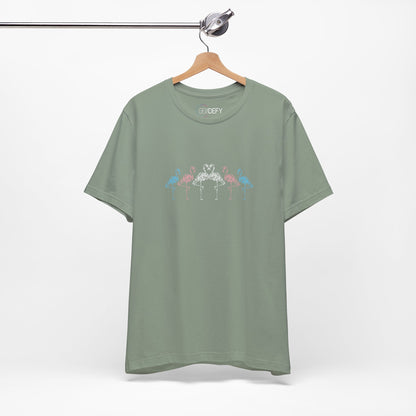 Transgender Pride Floral Flamingos | T-Shirt