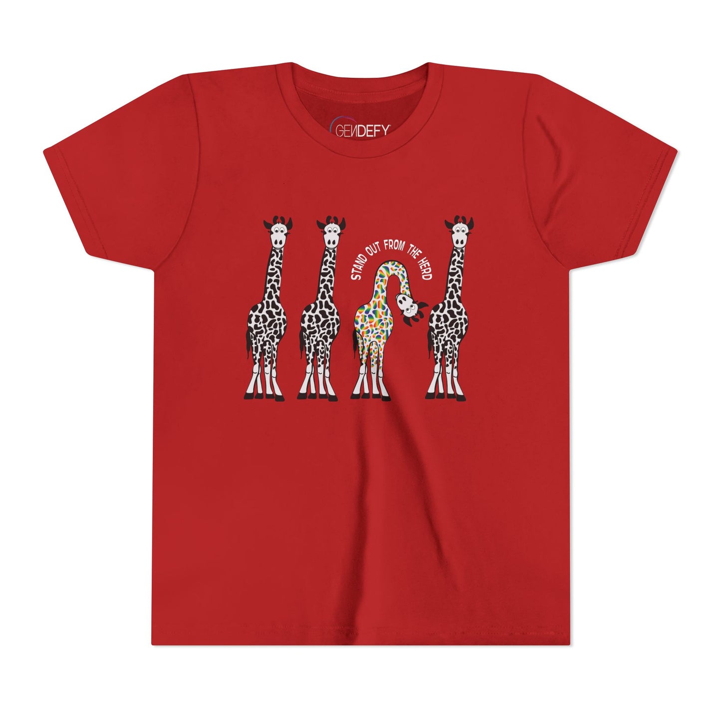 Stand Out From the Herd Rainbow Giraffe | Youth Shirt
