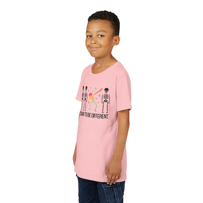 Unique Youth Tee: It's Okay to Be Different, Kids Shirt, Halloween Top, Celebration T-Shirt, Gift for Individuality