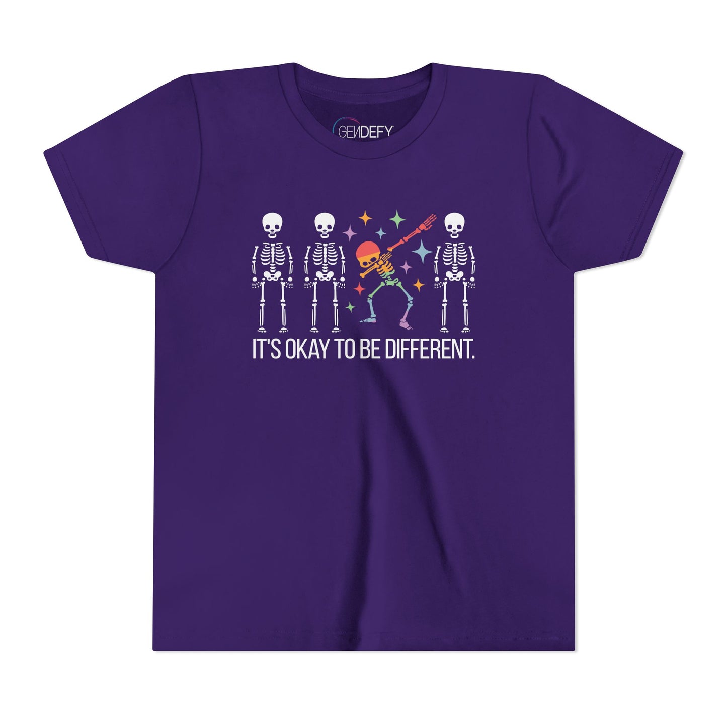 Unique Youth Tee: It's Okay to Be Different, Kids Shirt, Halloween Top, Celebration T-Shirt, Gift for Individuality