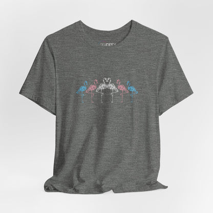 Transgender Pride Floral Flamingos | T-Shirt