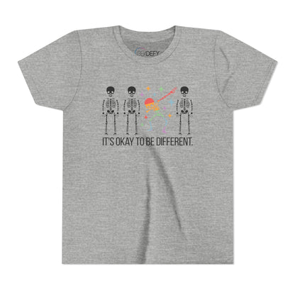Unique Youth Tee: It's Okay to Be Different, Kids Shirt, Halloween Top, Celebration T-Shirt, Gift for Individuality