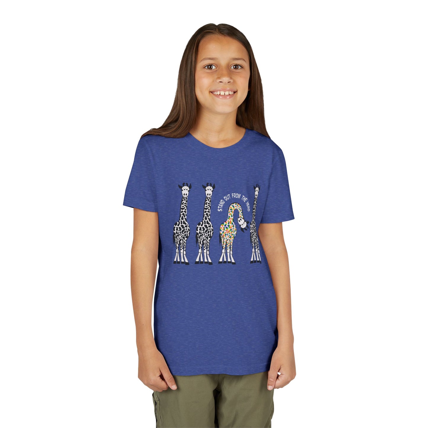 Stand Out From the Herd Rainbow Giraffe | Youth Shirt