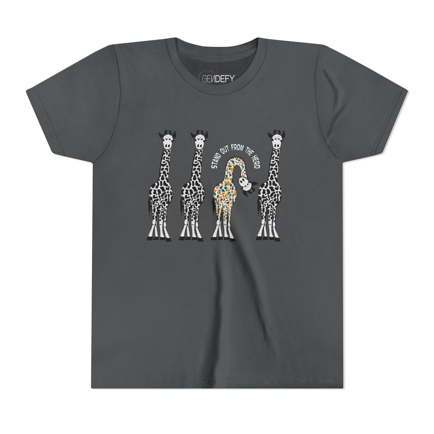 Stand Out From the Herd Rainbow Giraffe | Youth Shirt