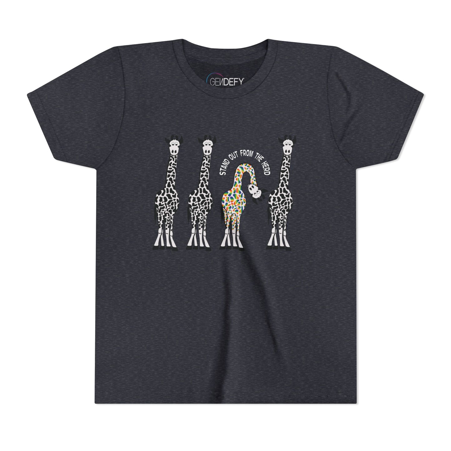 Stand Out From the Herd Rainbow Giraffe | Youth Shirt