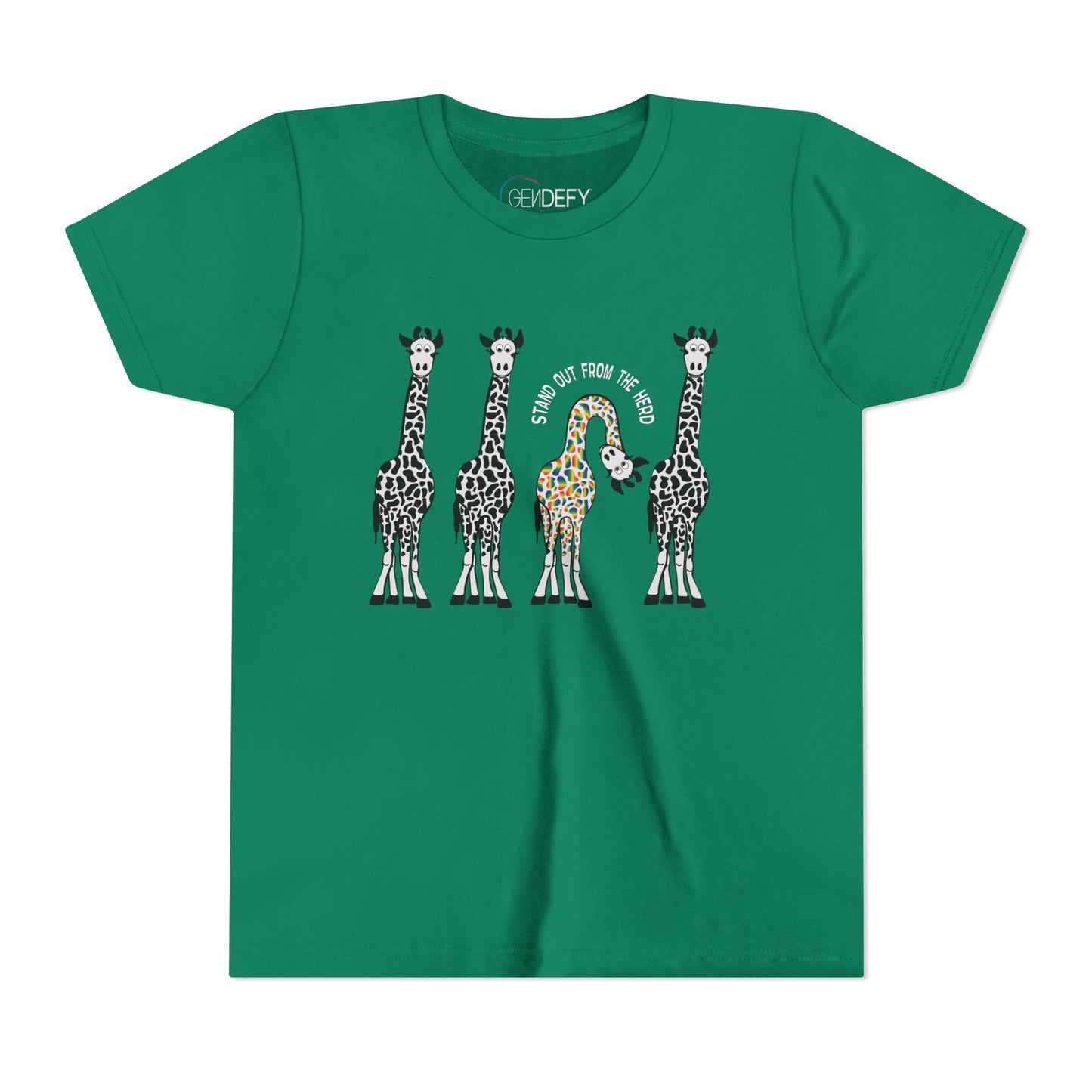 Stand Out From the Herd Rainbow Giraffe | Youth Shirt