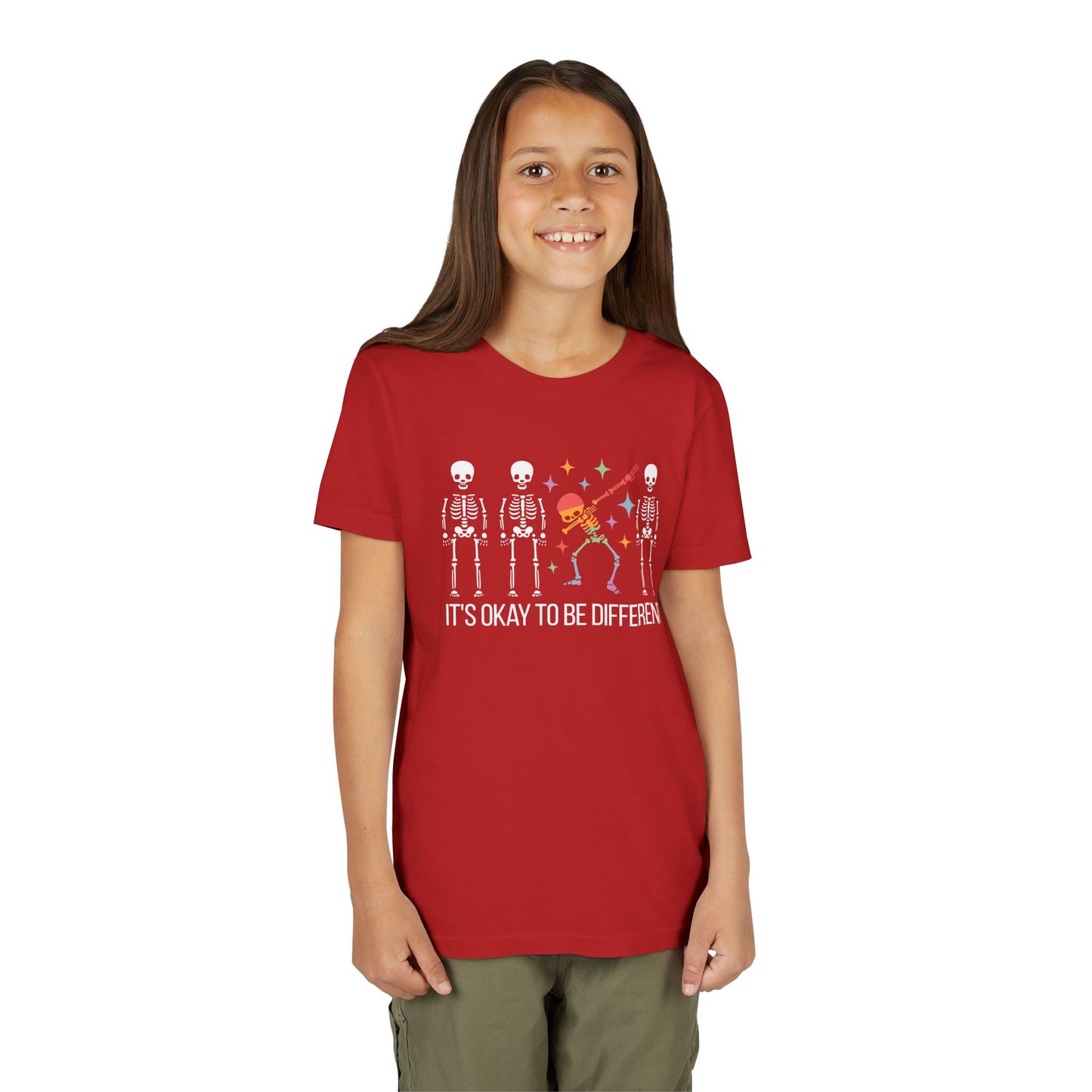Unique Youth Tee: It's Okay to Be Different, Kids Shirt, Halloween Top, Celebration T-Shirt, Gift for Individuality