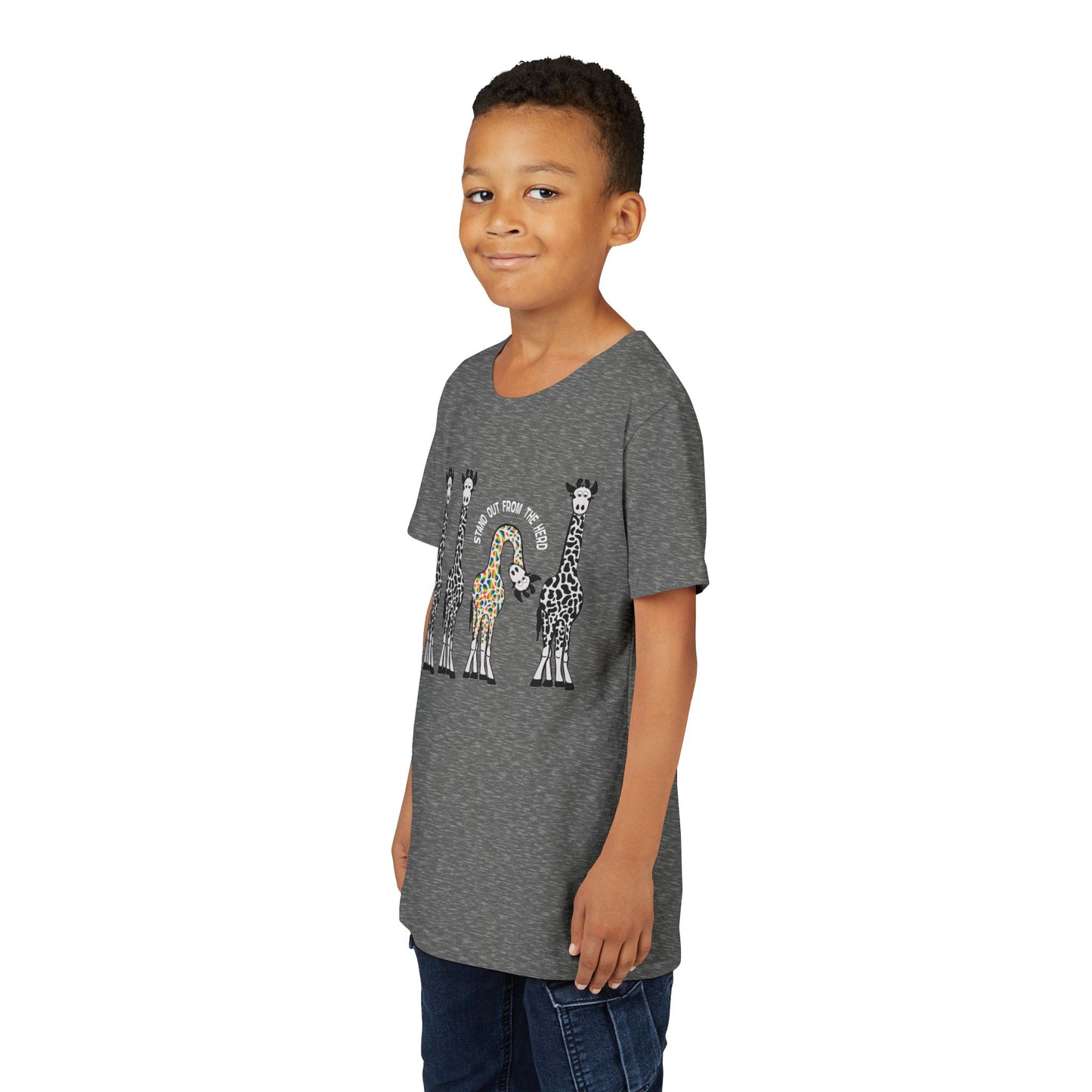 Stand Out From the Herd Rainbow Giraffe | Youth Shirt
