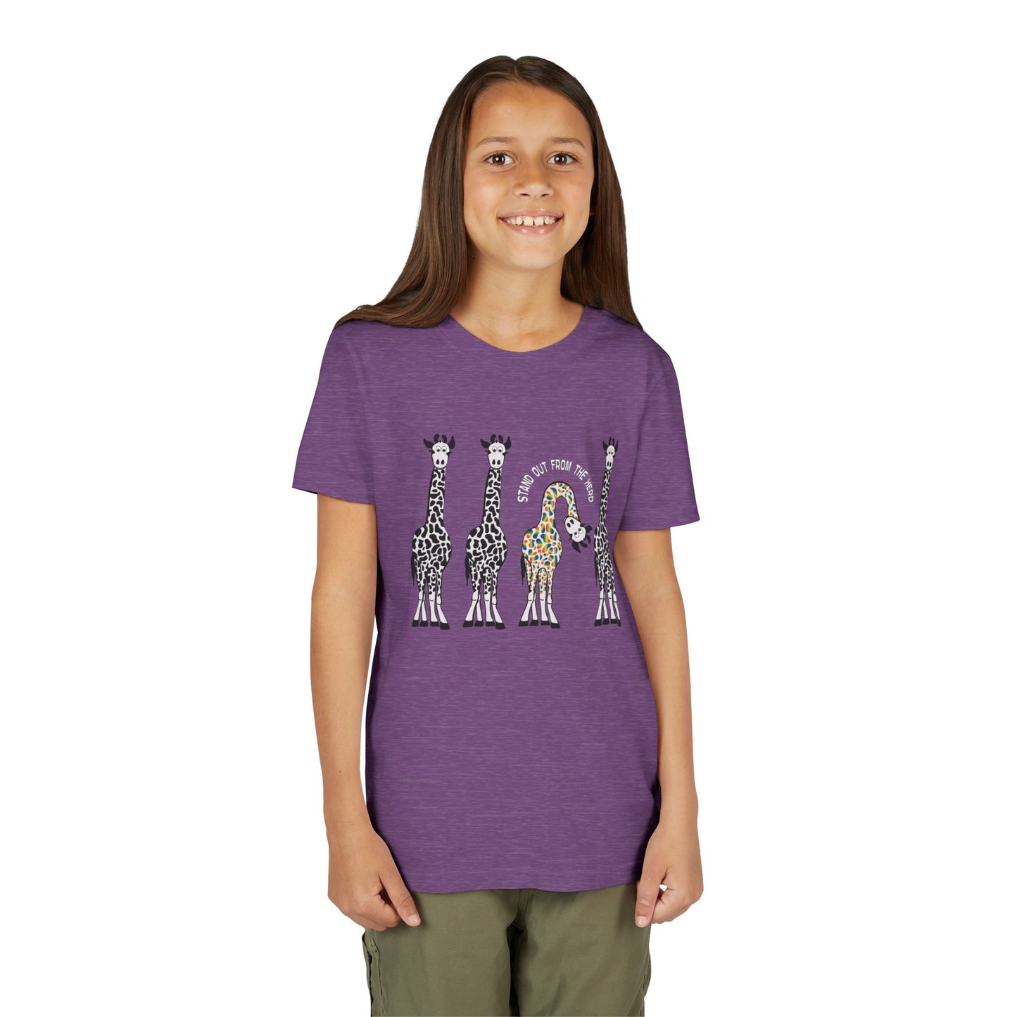 Stand Out From the Herd Rainbow Giraffe | Youth Shirt