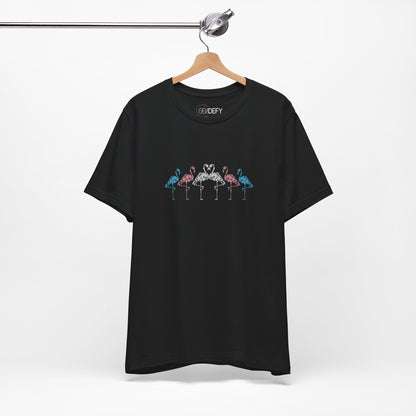 Transgender Pride Floral Flamingos | T-Shirt
