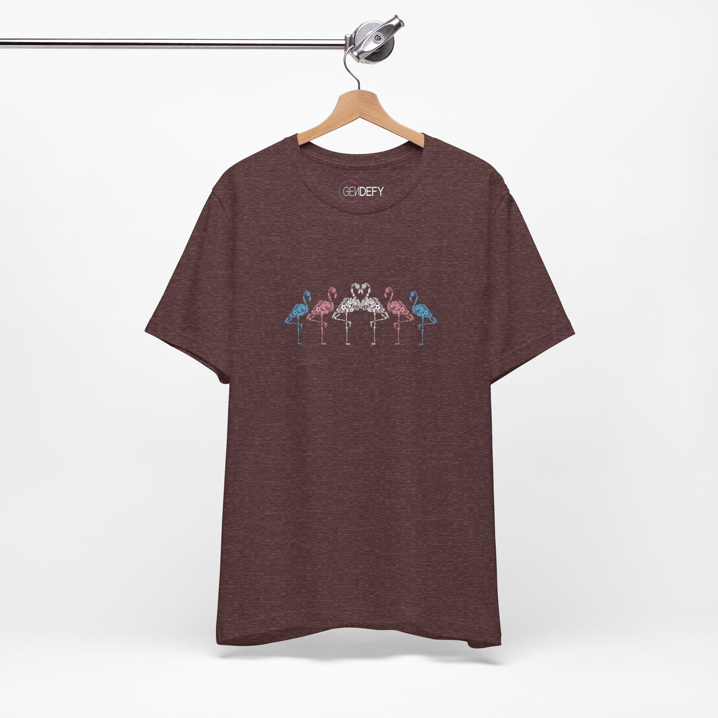 Transgender Pride Floral Flamingos | T-Shirt
