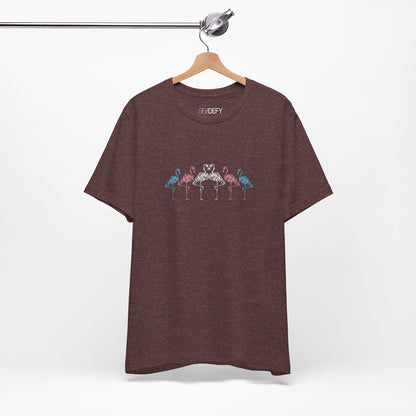 Transgender Pride Floral Flamingos | T-Shirt